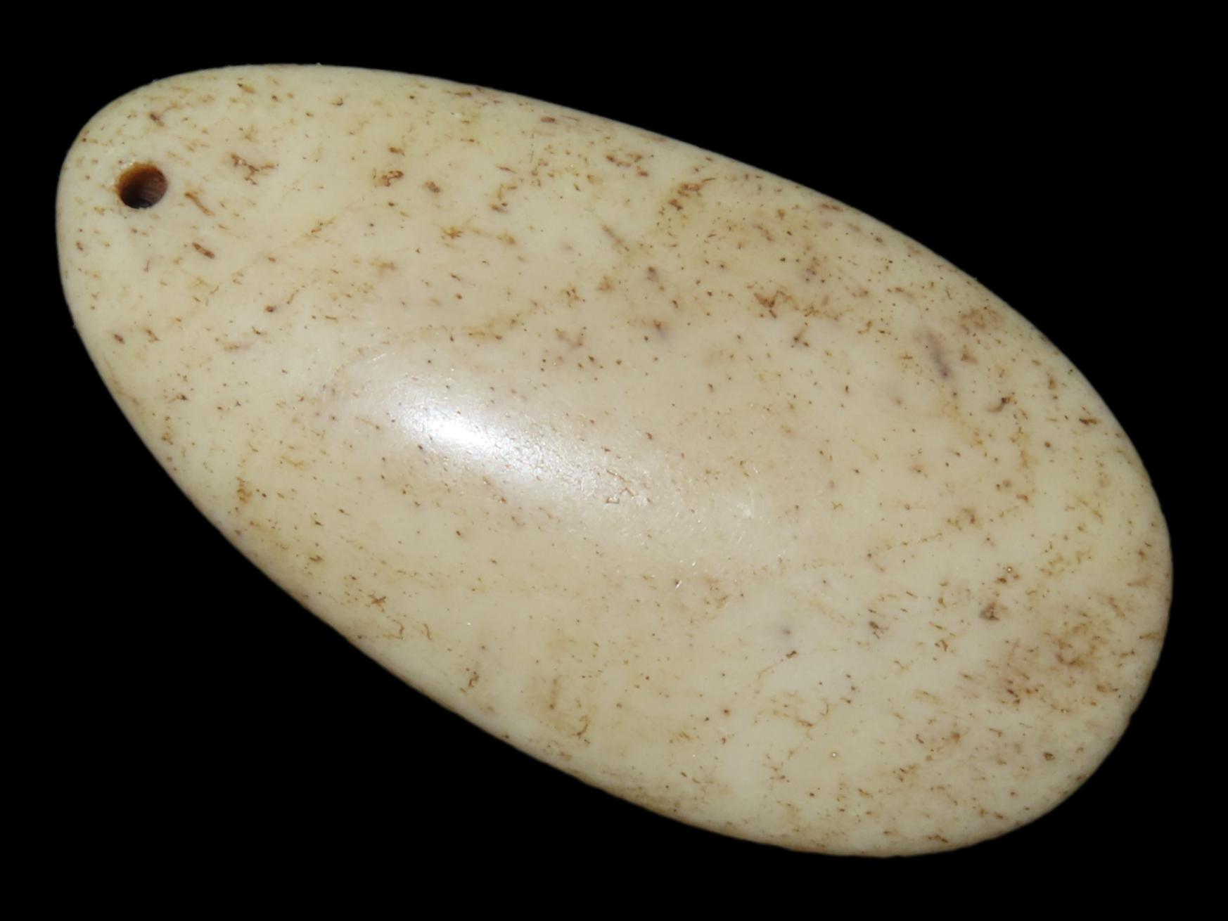 Bone Pendant found in South Dakota. Highly Polished Examples, Mandan Culture, Circa 1600-1700's