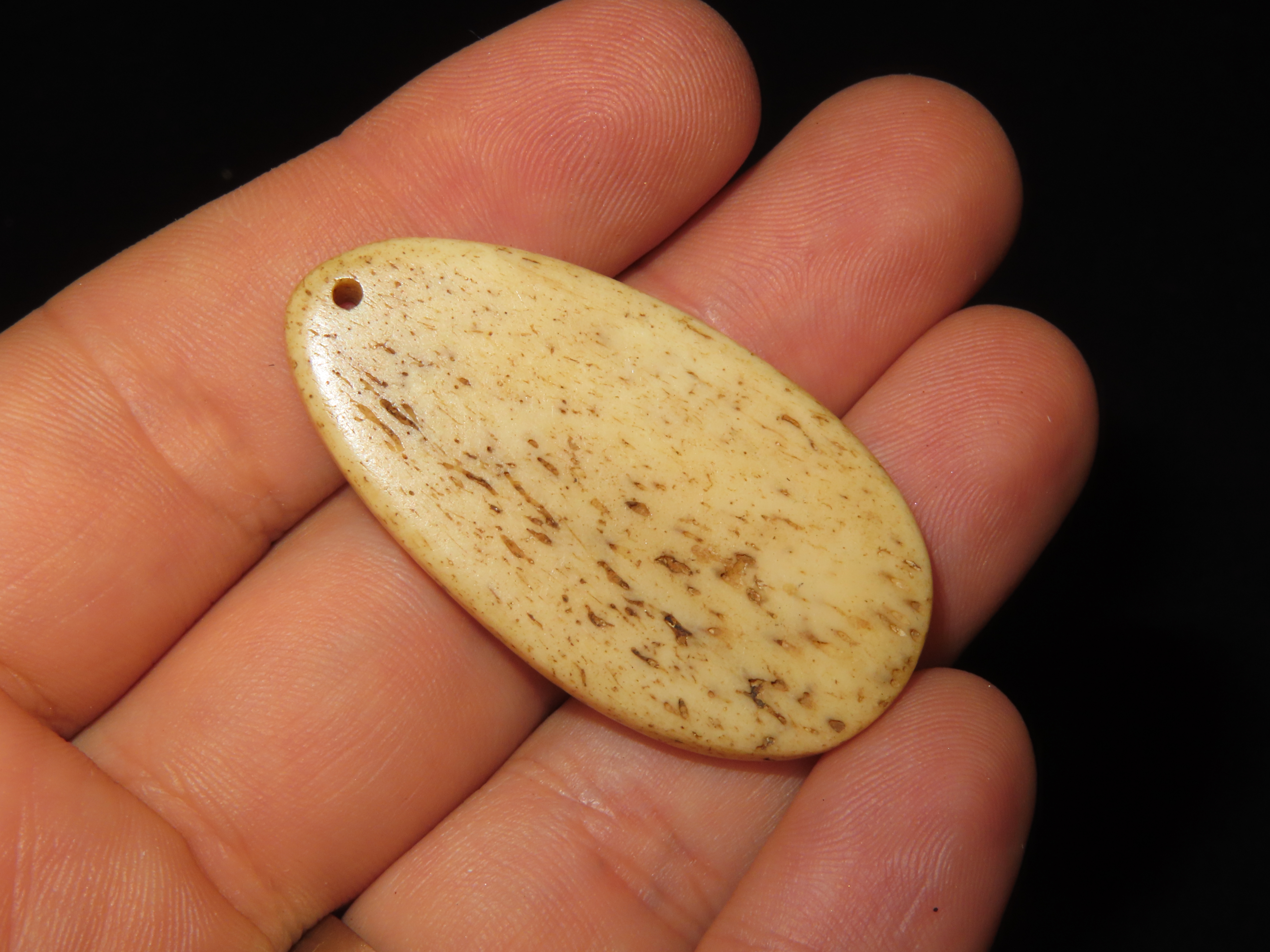 Bone Pendant found in South Dakota. Highly Polished Examples, Mandan Culture, Circa 1600-1700's