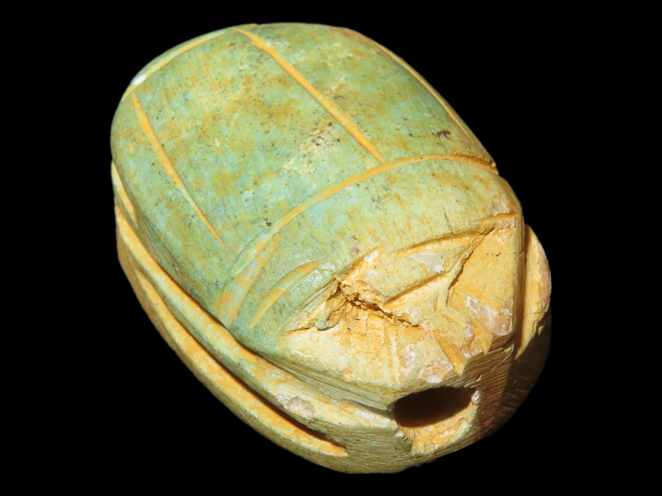 Nice Egyptian Scarab Bead, 1085-730 BC, Nice Example with Great Patina