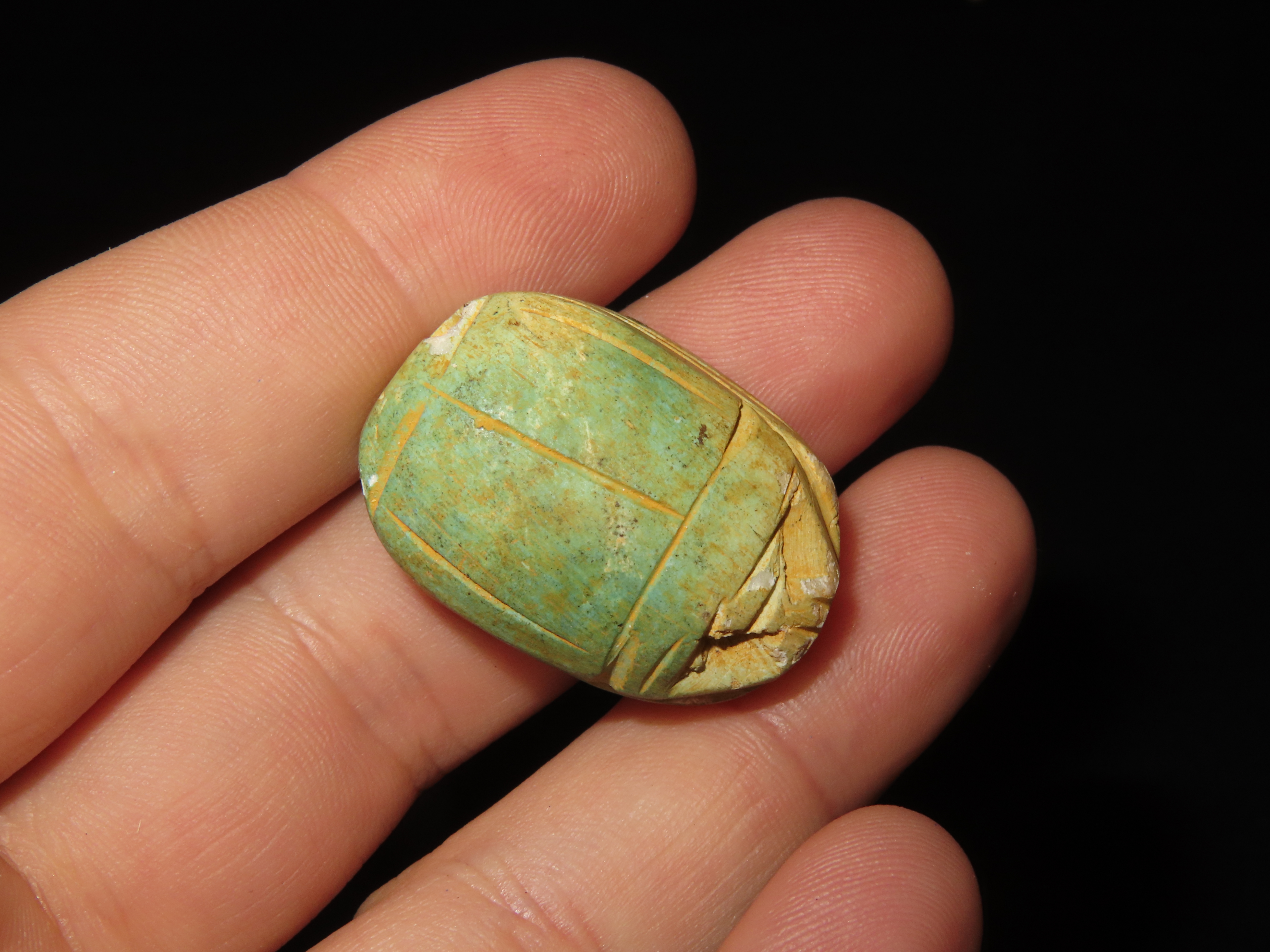 Nice Egyptian Scarab Bead, 1085-730 BC, Nice Example with Great Patina