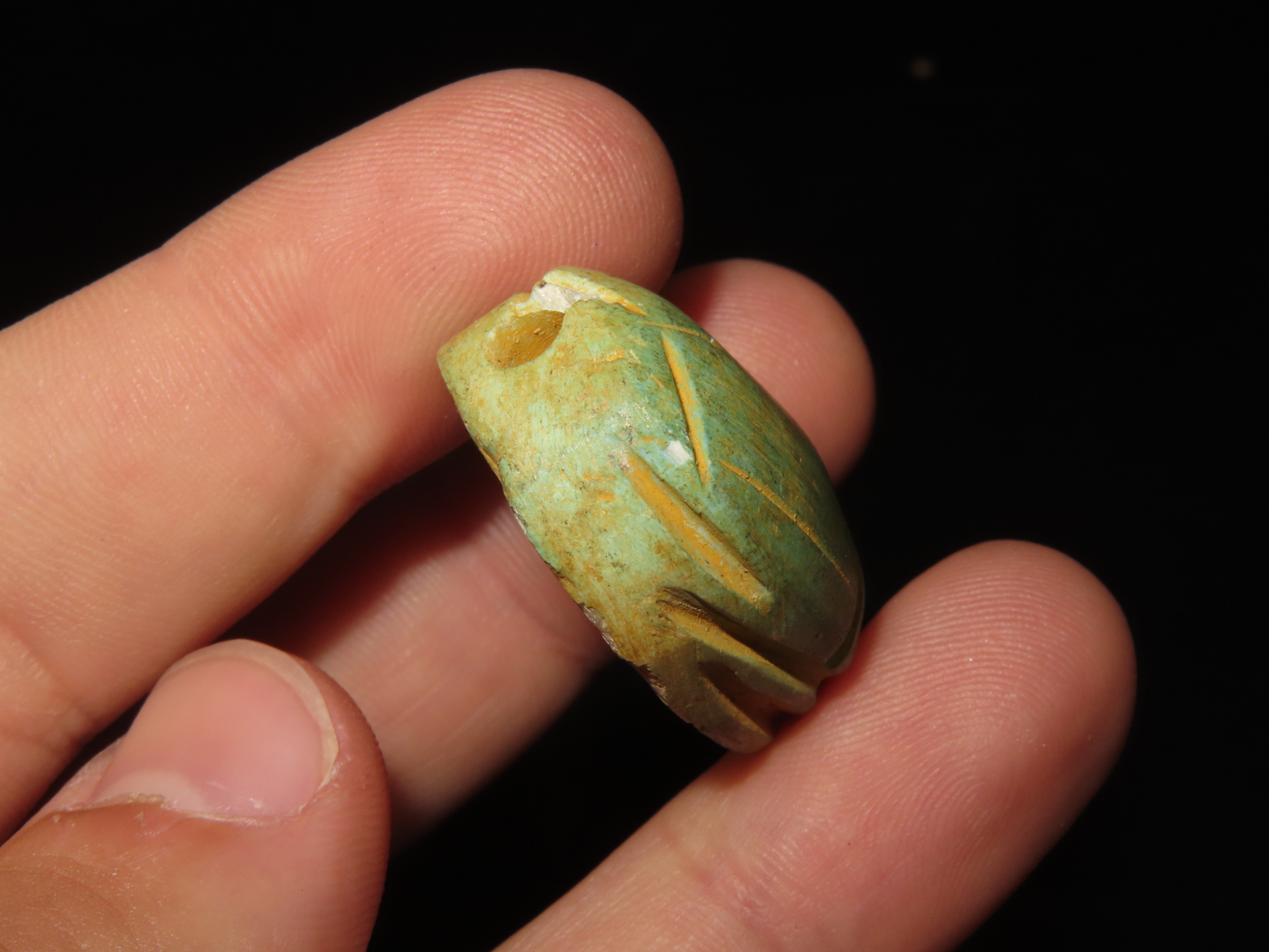 Nice Egyptian Scarab Bead, 1085-730 BC, Nice Example with Great Patina