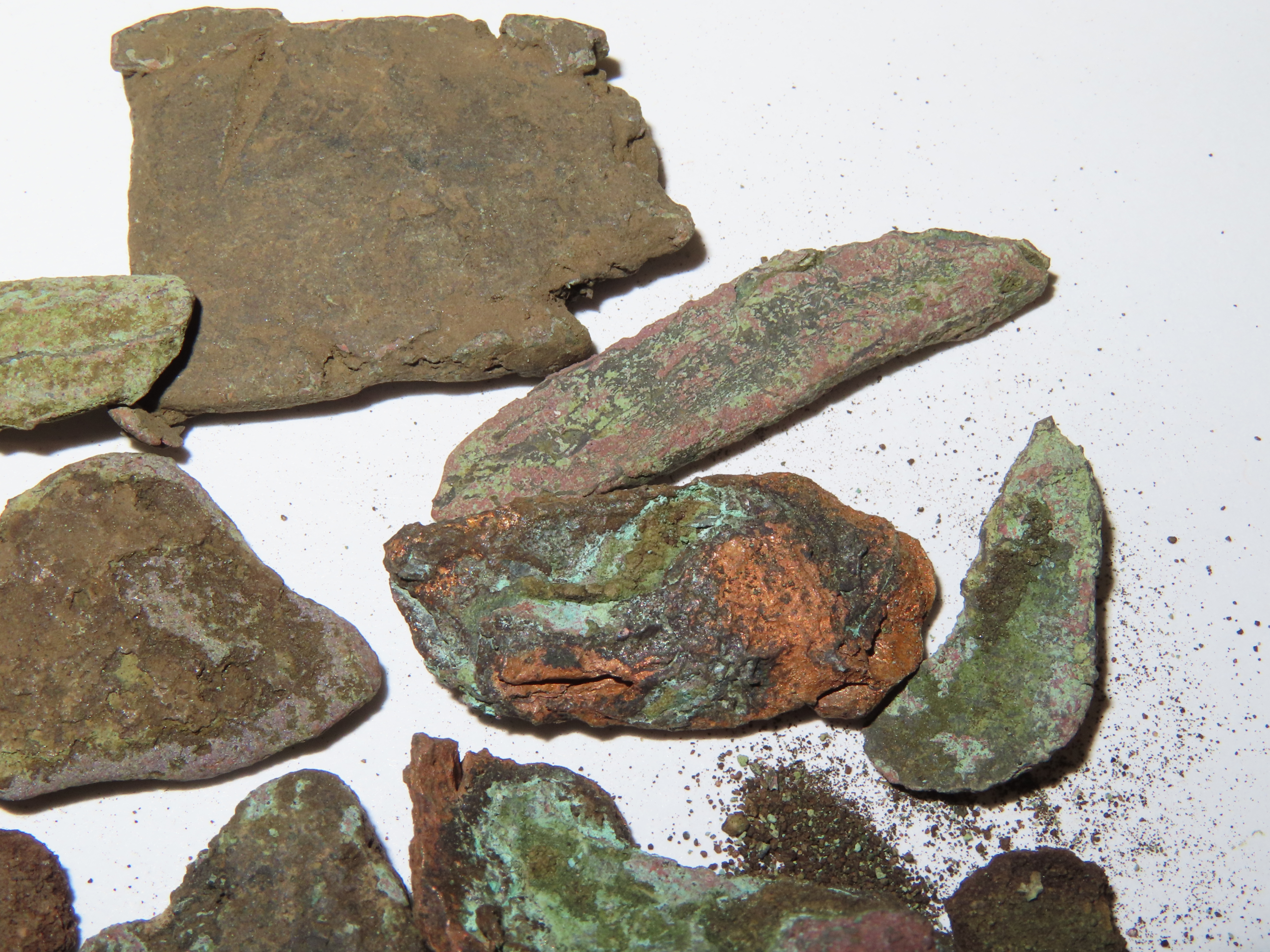 Lot of Old Copper Culture Artifacts, Awls, Knives, Preforms. Found in Wisconsin.