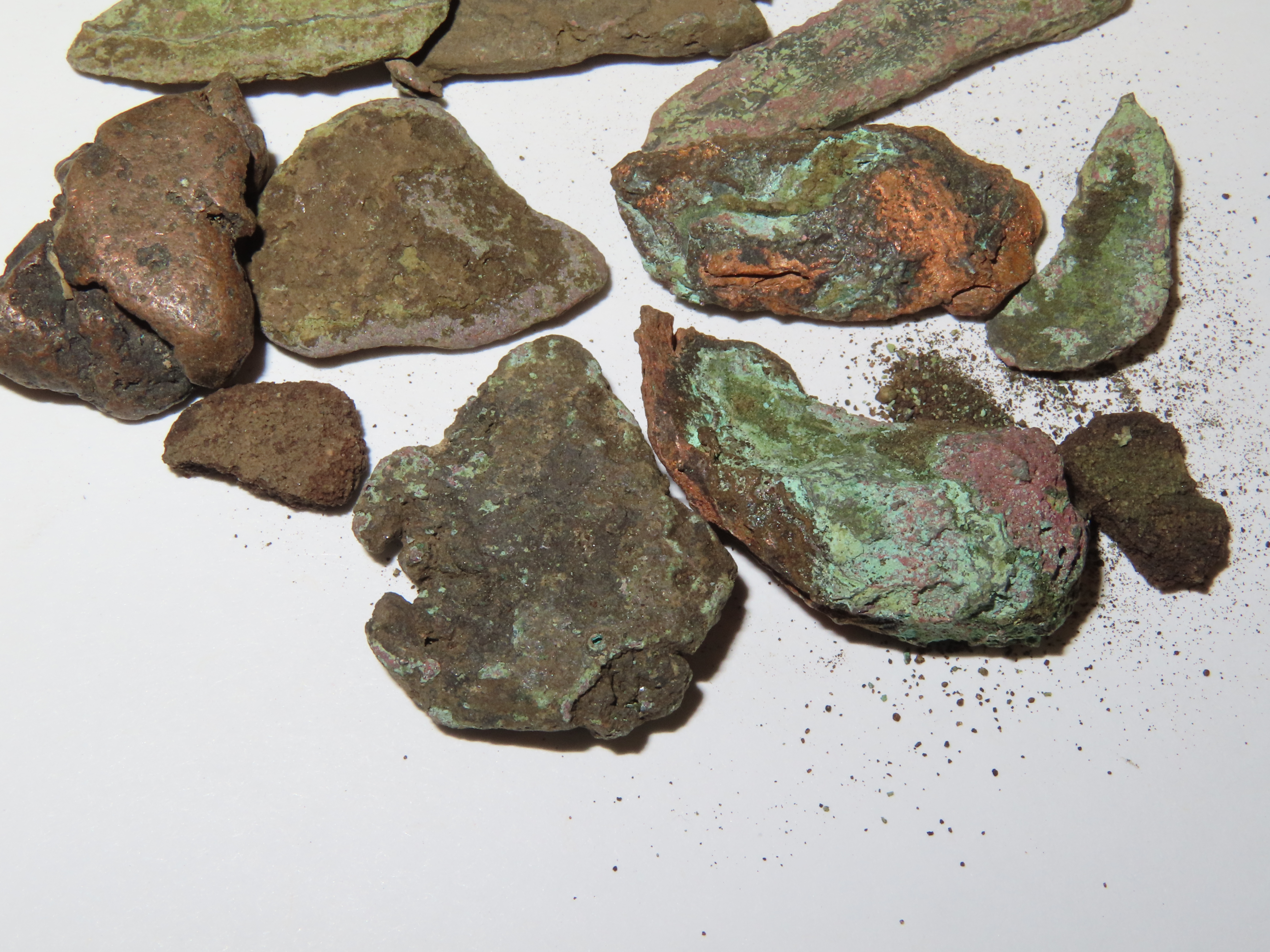 Lot of Old Copper Culture Artifacts, Awls, Knives, Preforms. Found in Wisconsin.