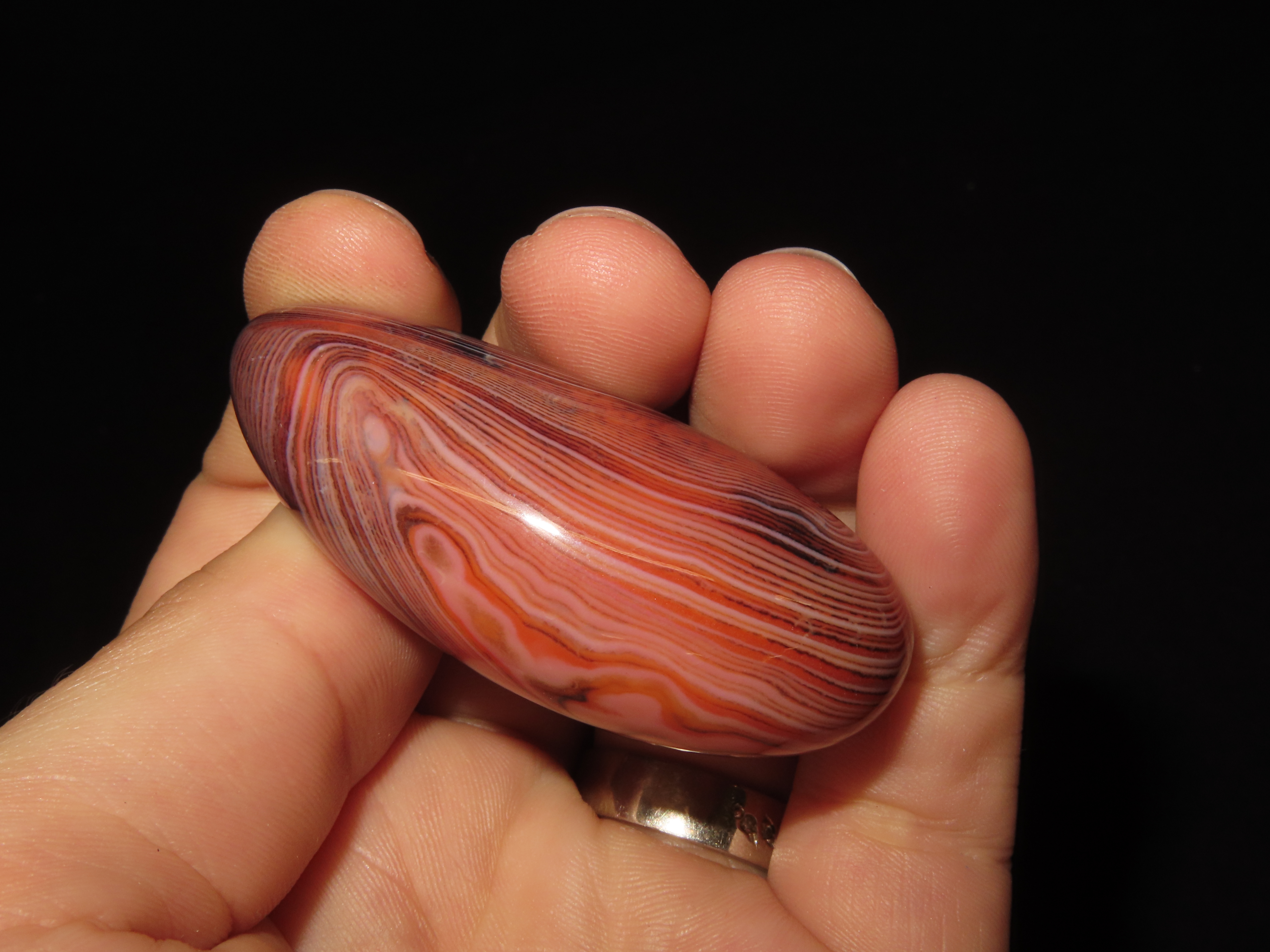 Colorful Polished Banded Lace Agate. Incredible Colors. Nice large example. Fully Polished.