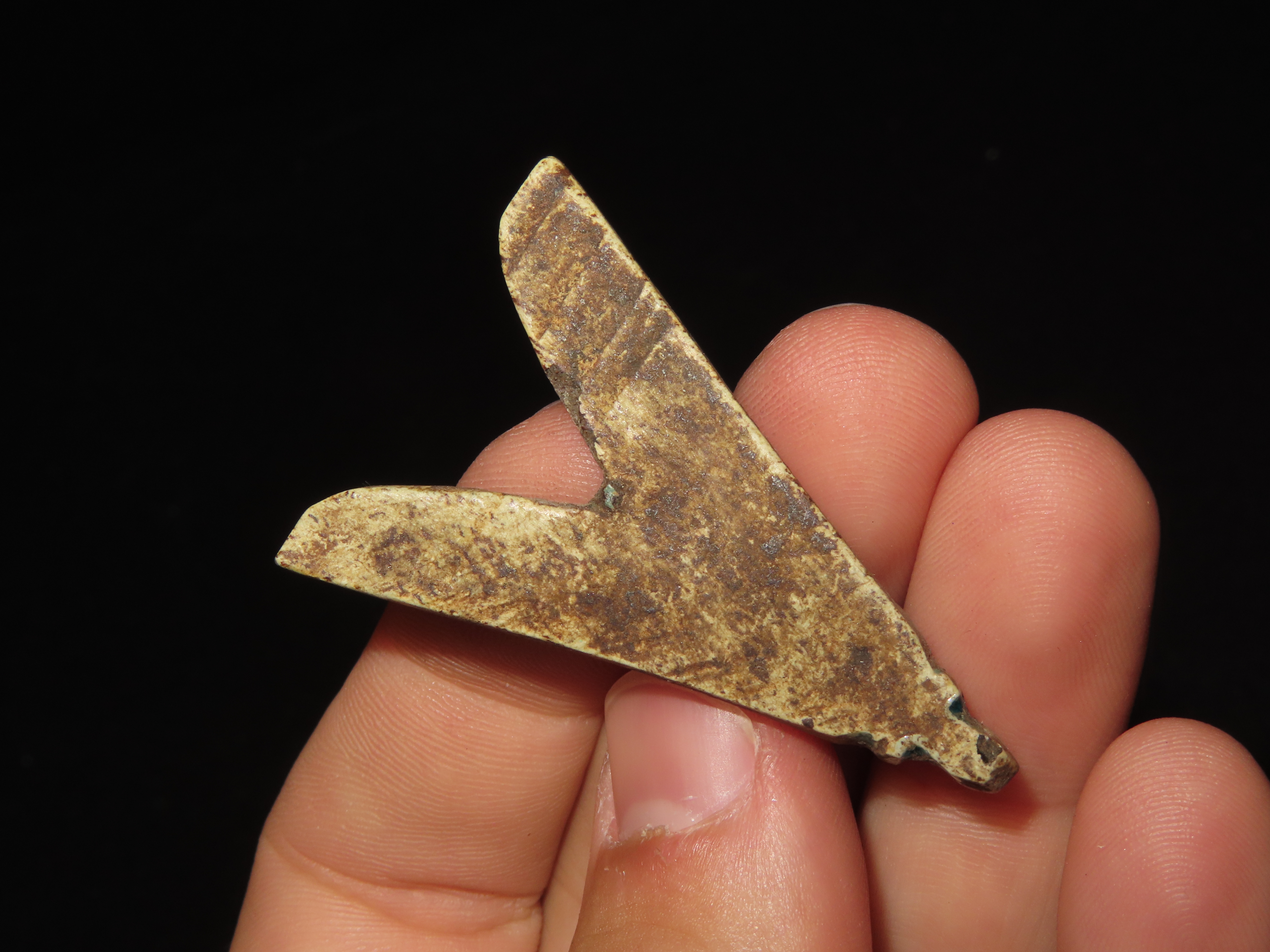Nice Egyptian Faience Amulet, Fly Pendant, 1550-332BC. Great Example