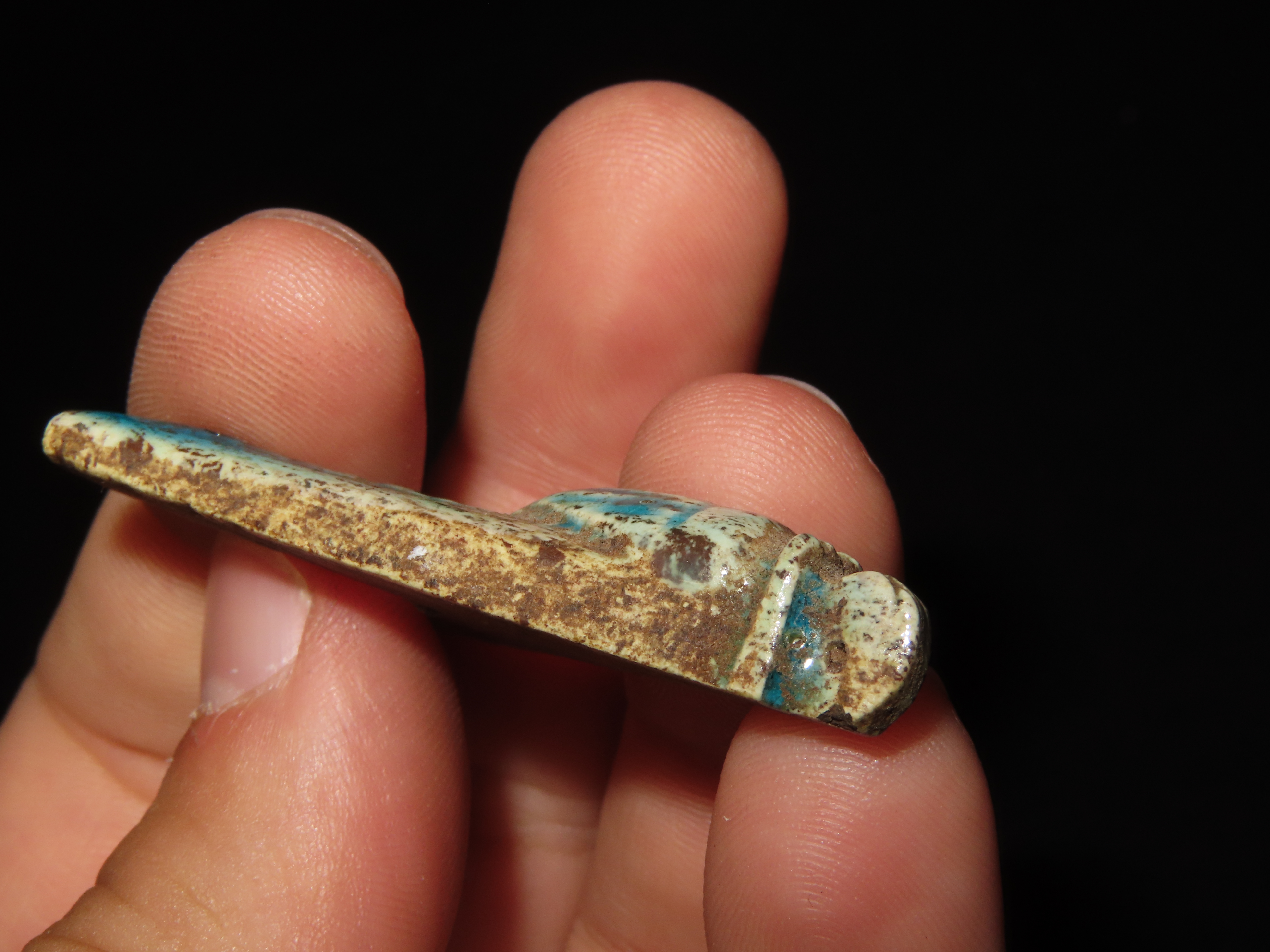 Nice Egyptian Faience Amulet, Fly Pendant, 1550-332BC. Great Example