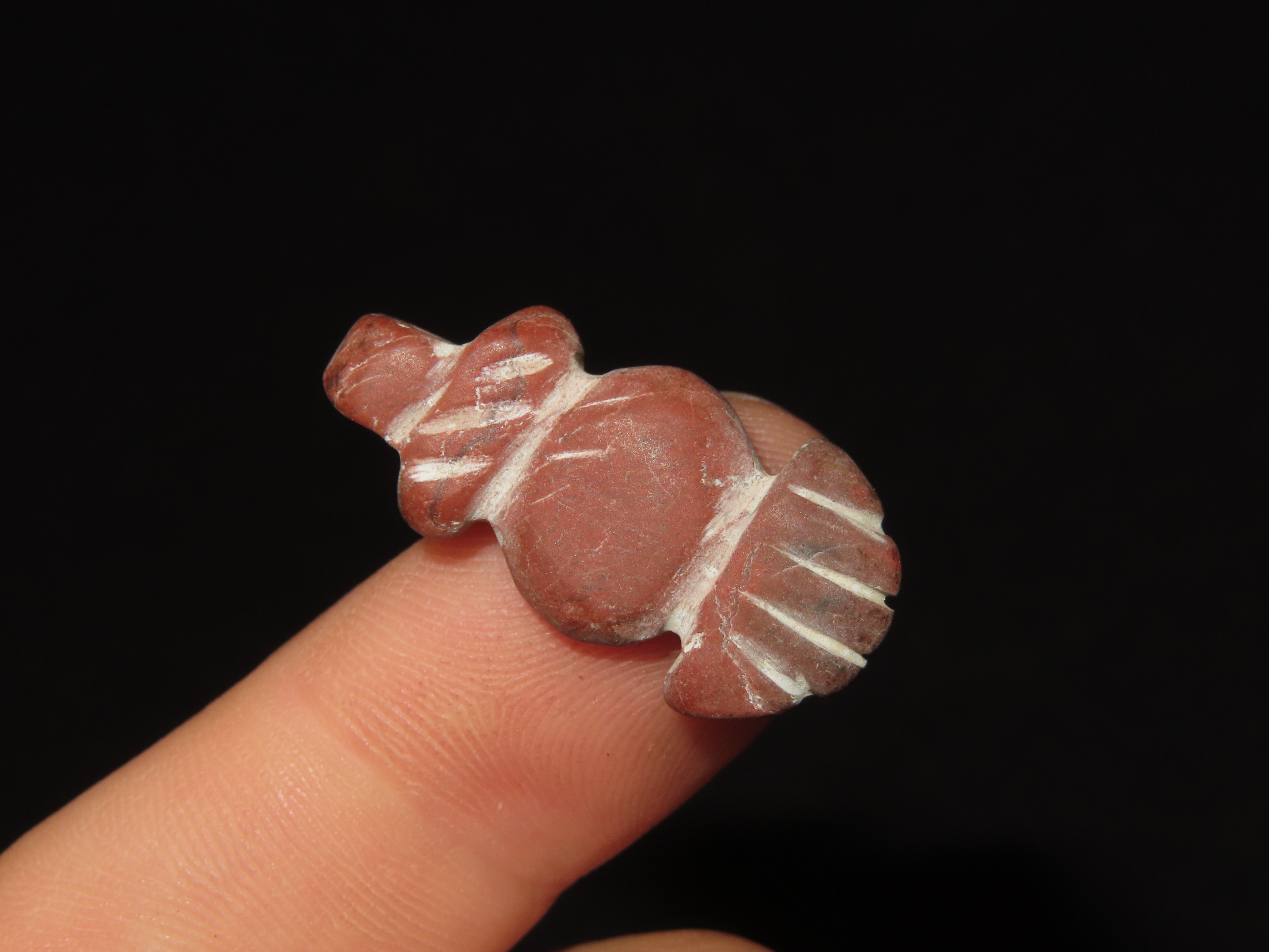Nice Egyptian Red Stone / Jasper Amulet, Effigy Pendant, 1550-332BC. Great Example