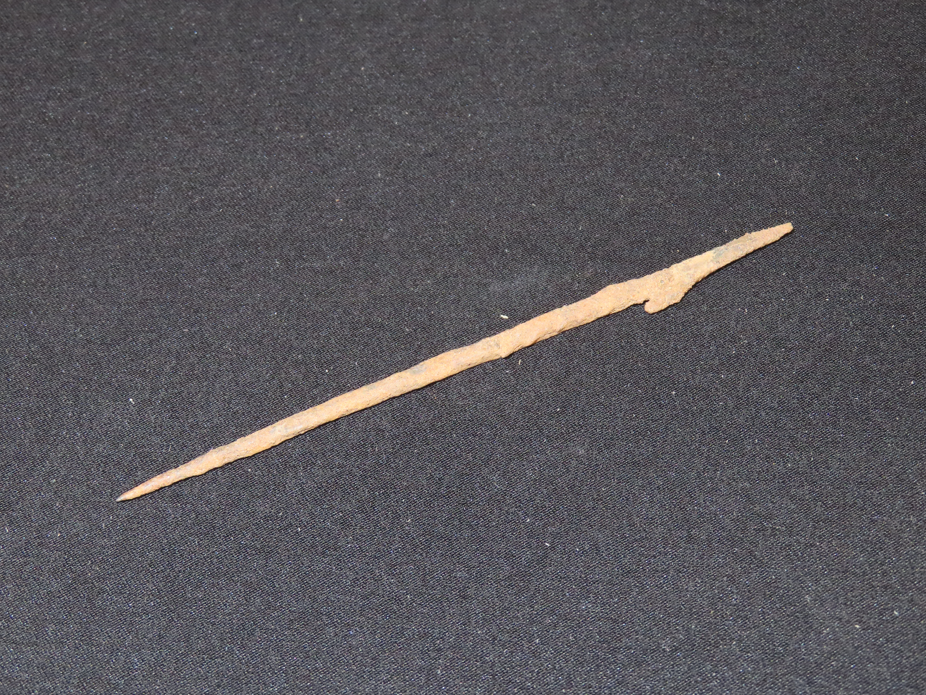 5 1/8" Egyptian Metal Barbed Spear, Iron Arrow Shaft, Egypt, Sahara Desert, Africa.