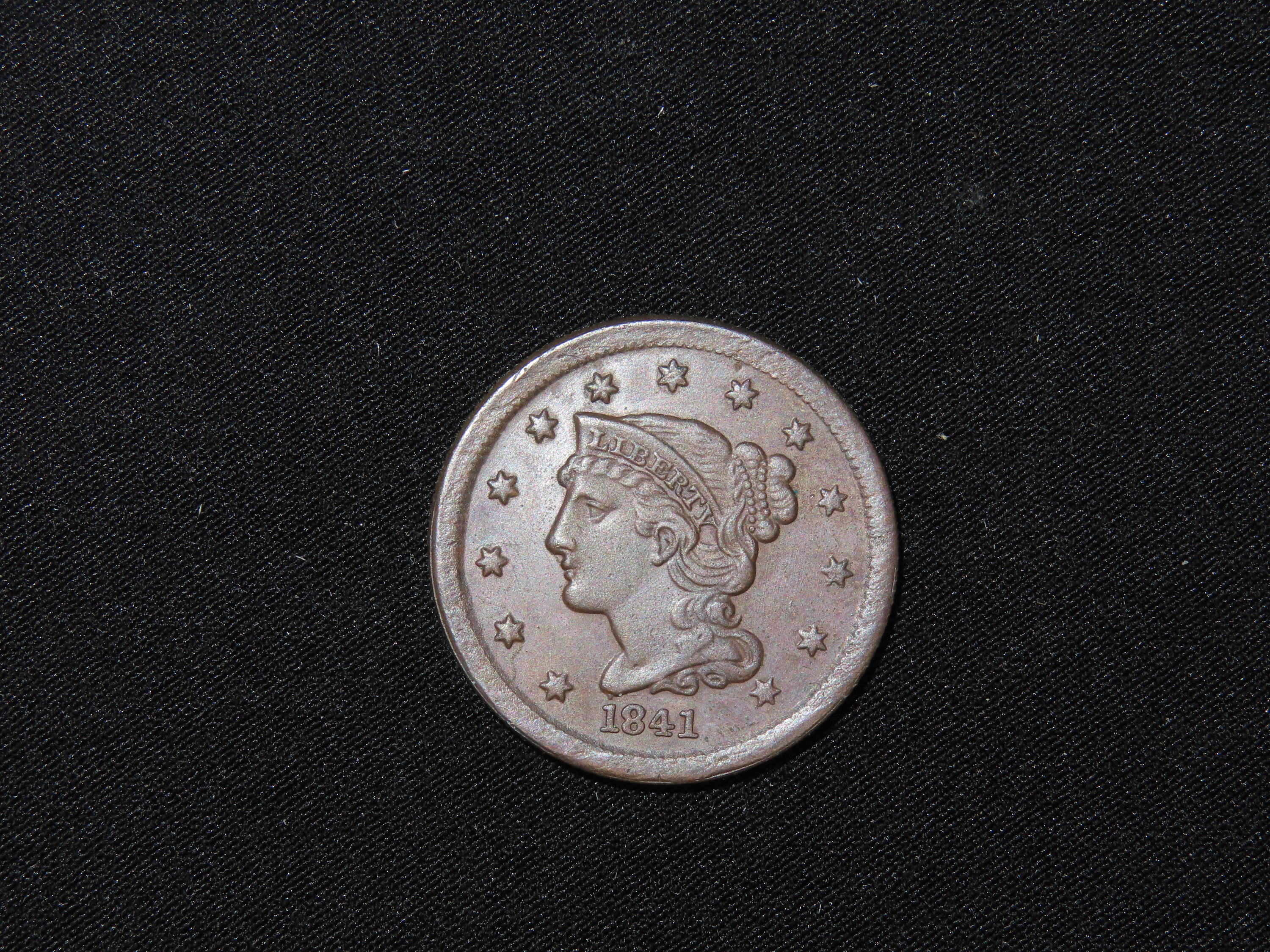 1841 Large Cent, Great Condition. Early U.S. Coin with amazing detials.