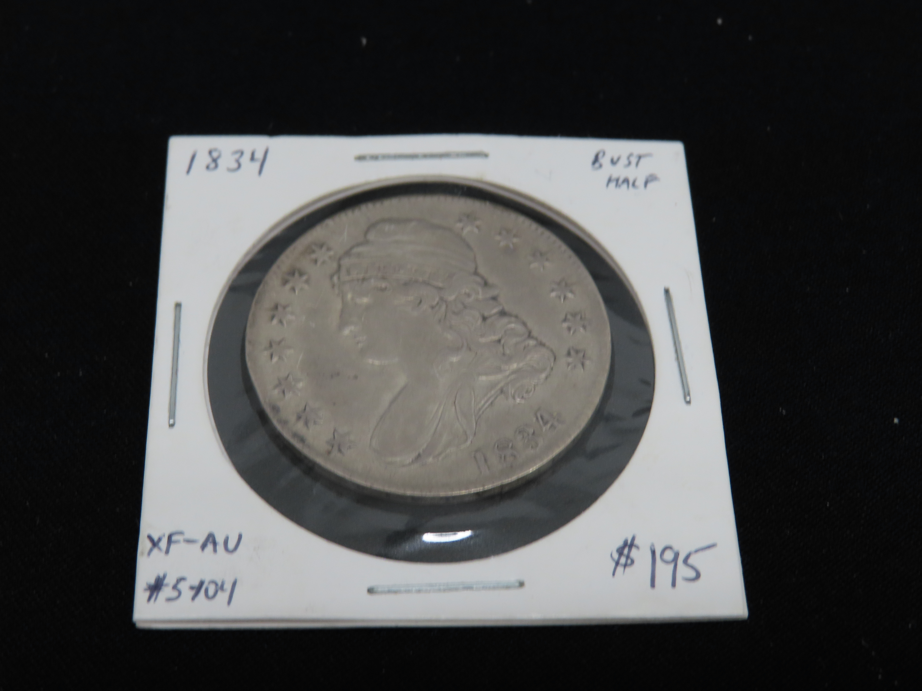 1834 Silver Bust Half Dollar, Lettered Edge, Nice Higher Grade Example XF-AU, Amazing Original Details & Nice Patina. Early U.S. Coin, Lady