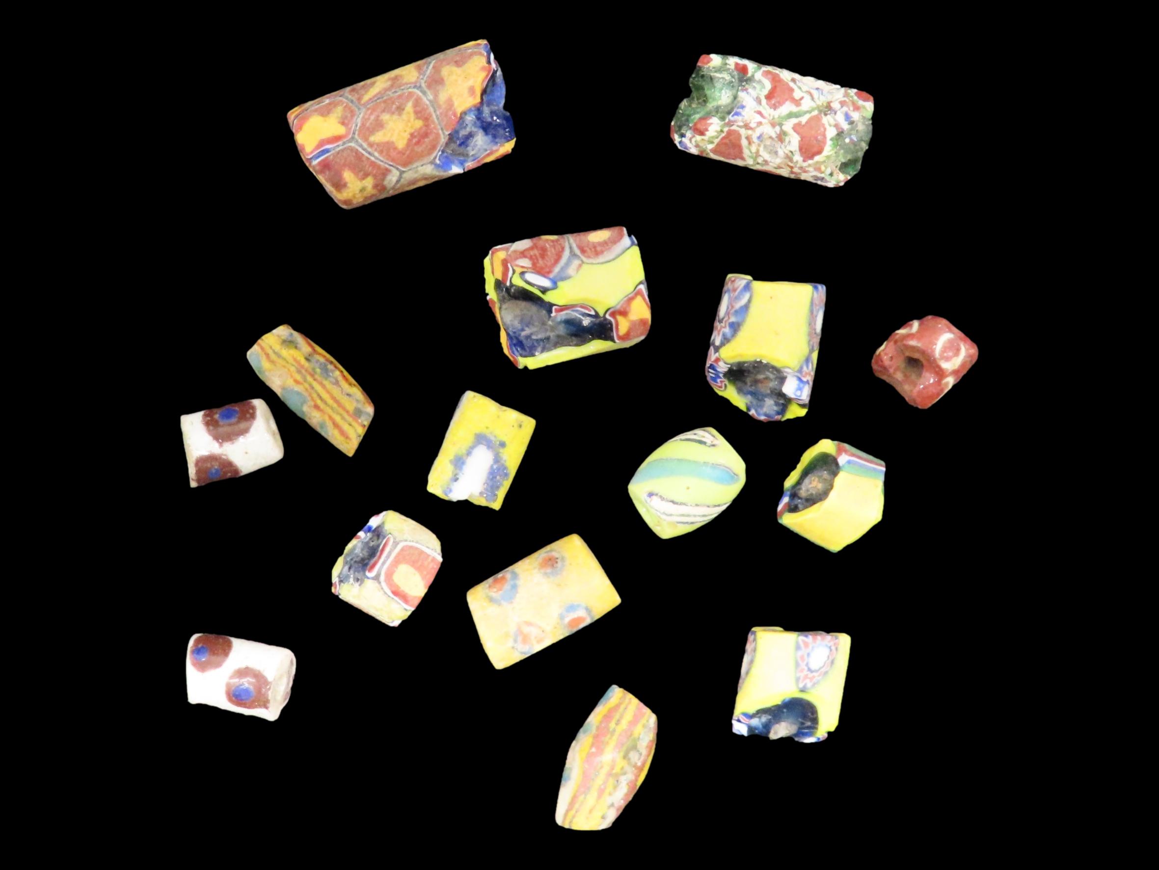 Nice Lot of Mosaic Millefiori Trade Beads, Africa. Colorful Example.s