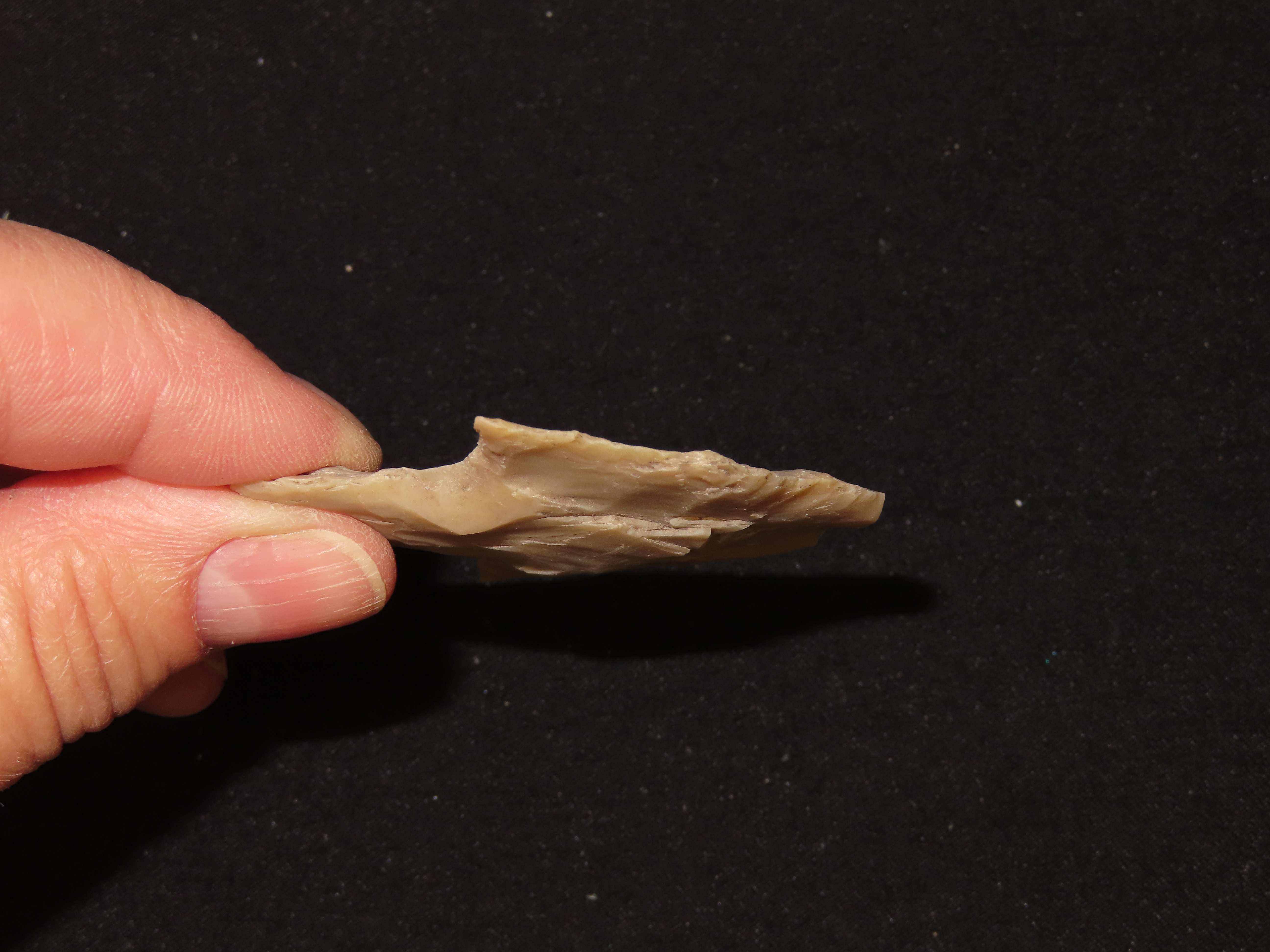 Nice Wide & Translucent Comanche Pedernales / Perf found in Uvalde County Texas. Indian Arrowhead.