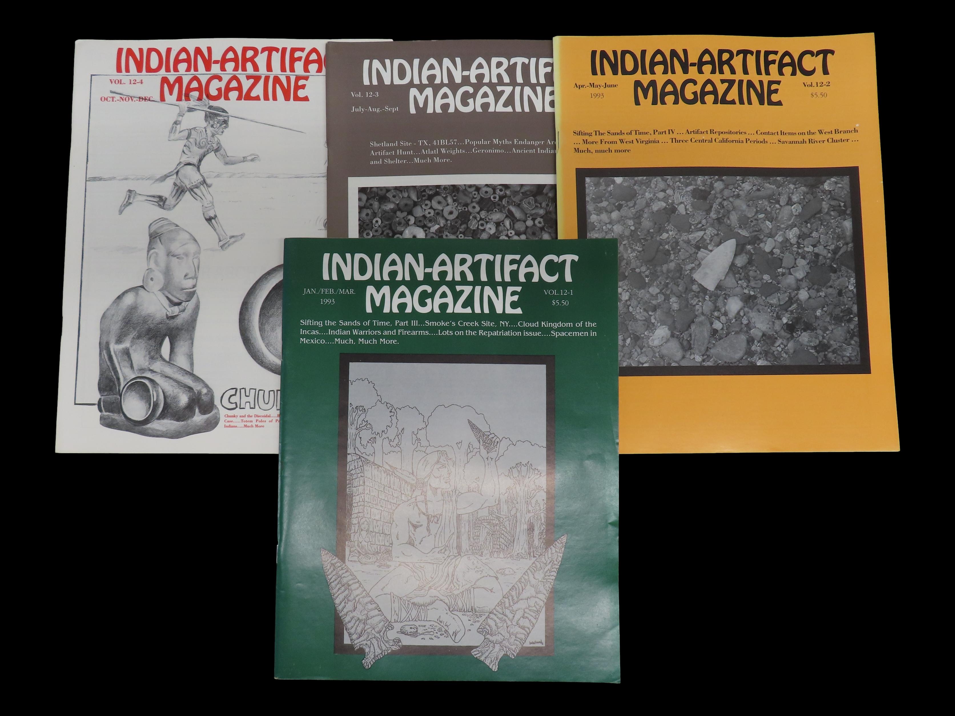 COMPLETE SET OF INDIAN ARTIFACT MAGAZINES FOR 1993, TONS OF GREAT PICS AND ARTICLES!