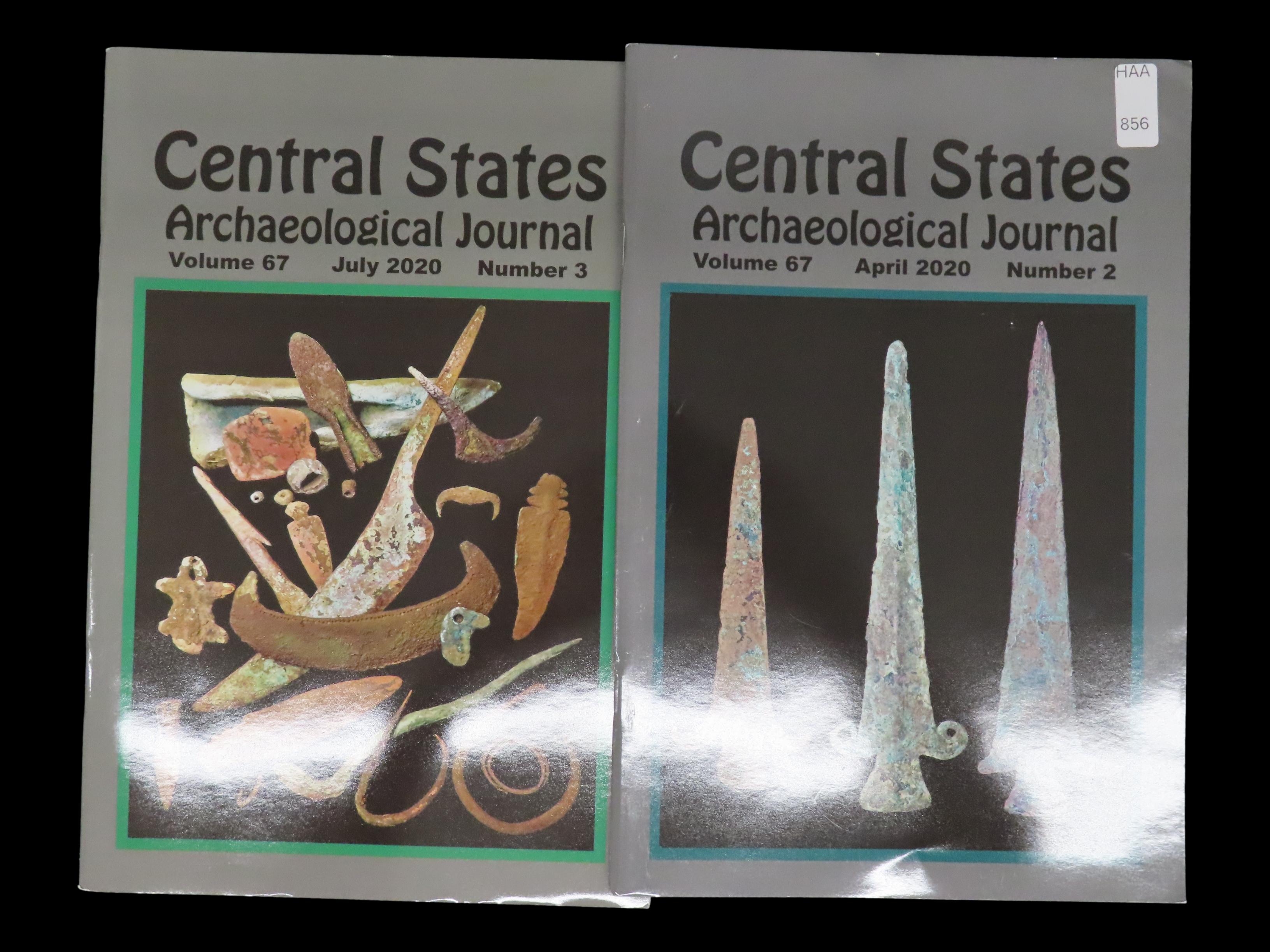 PAIR OF 2020 CENTRAL STATES ARCHAEOLOGICAL JOURNALS WITH COPPER ARTIFACTS ON THE COVERS