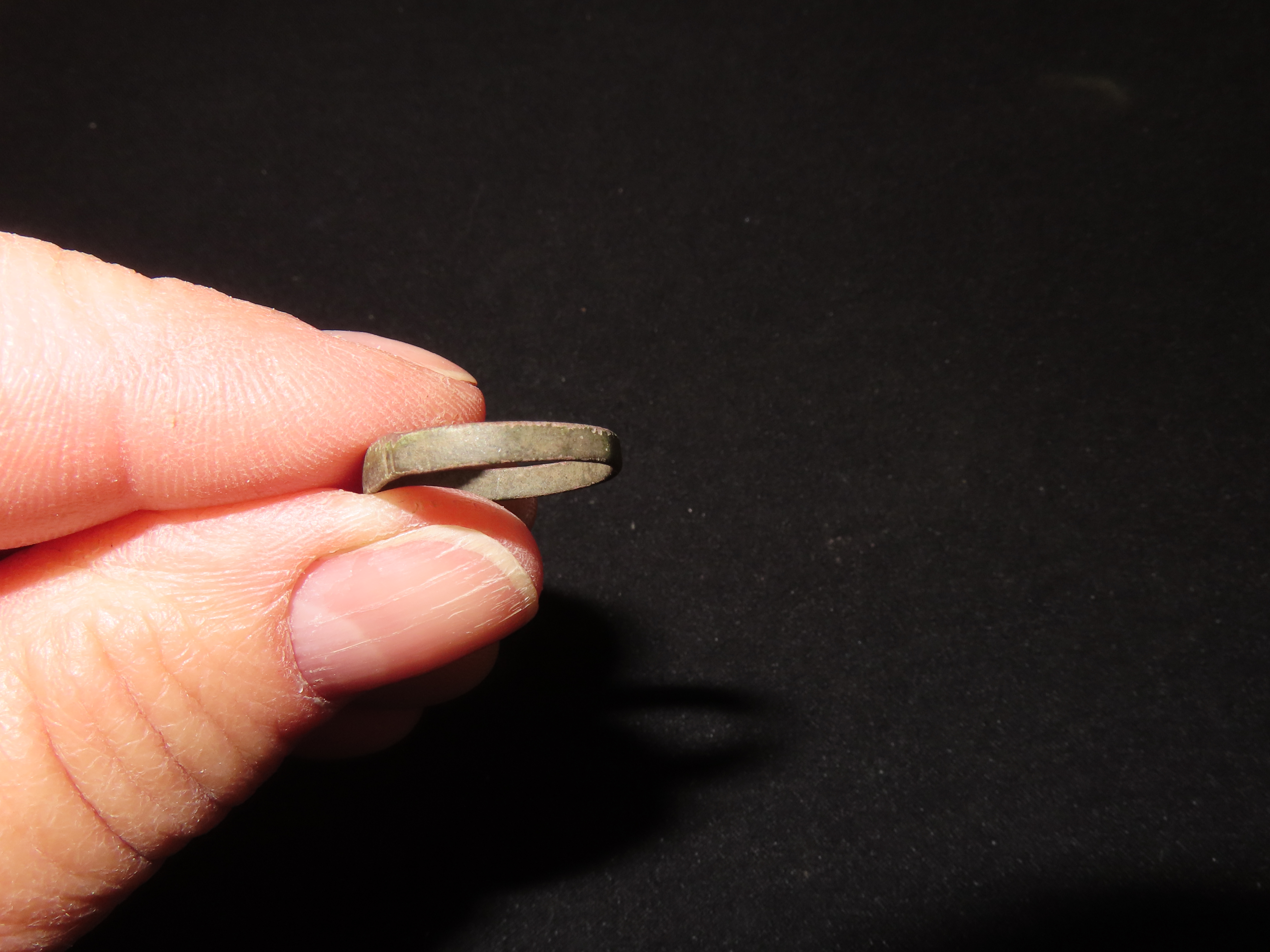 Historic Fur Trade Copper Ring found at Indian Campsite in New York.