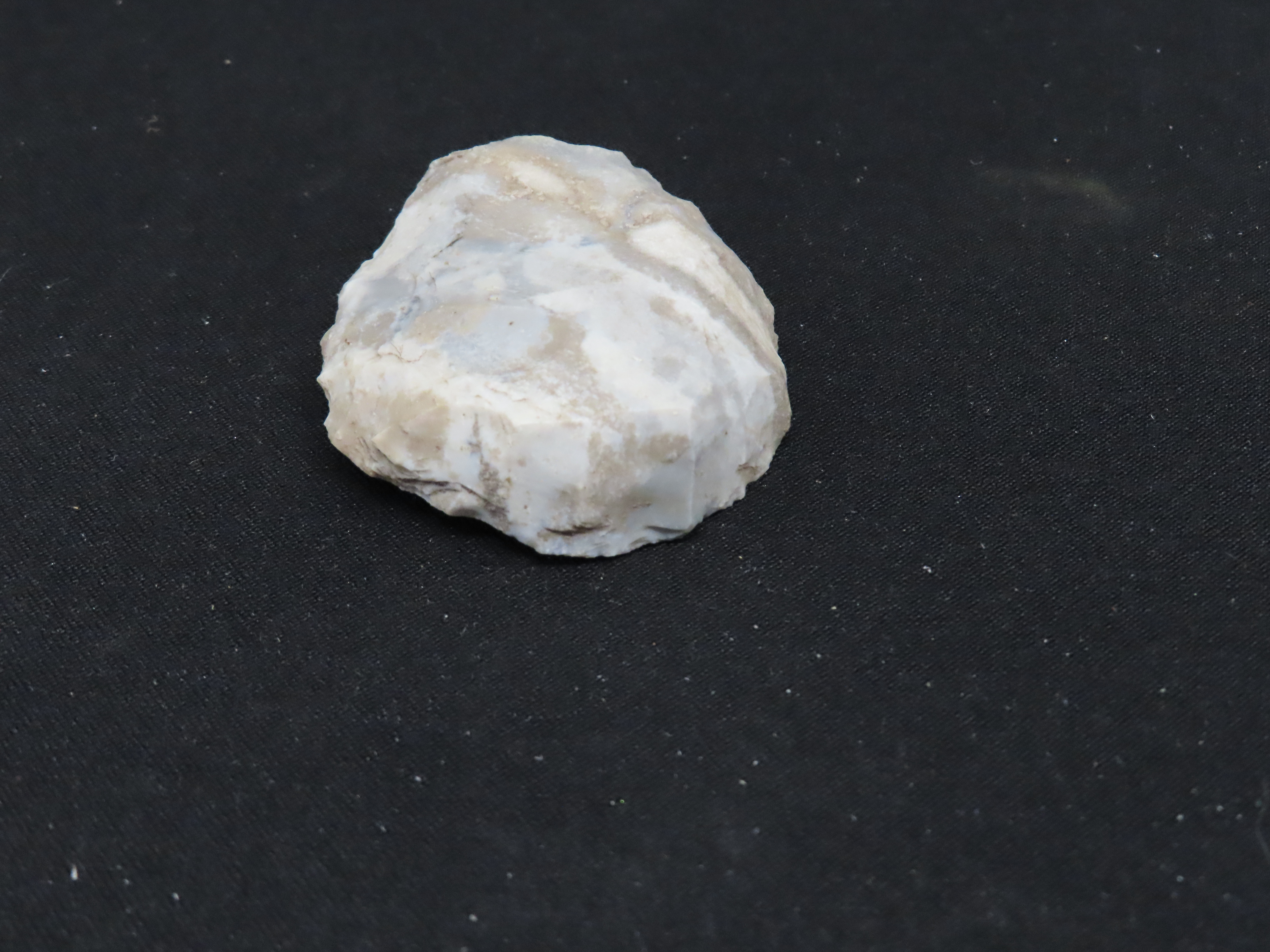 Colorful Round Hopewell Flint Scraper / Knife found in Calhoun County Illinois.