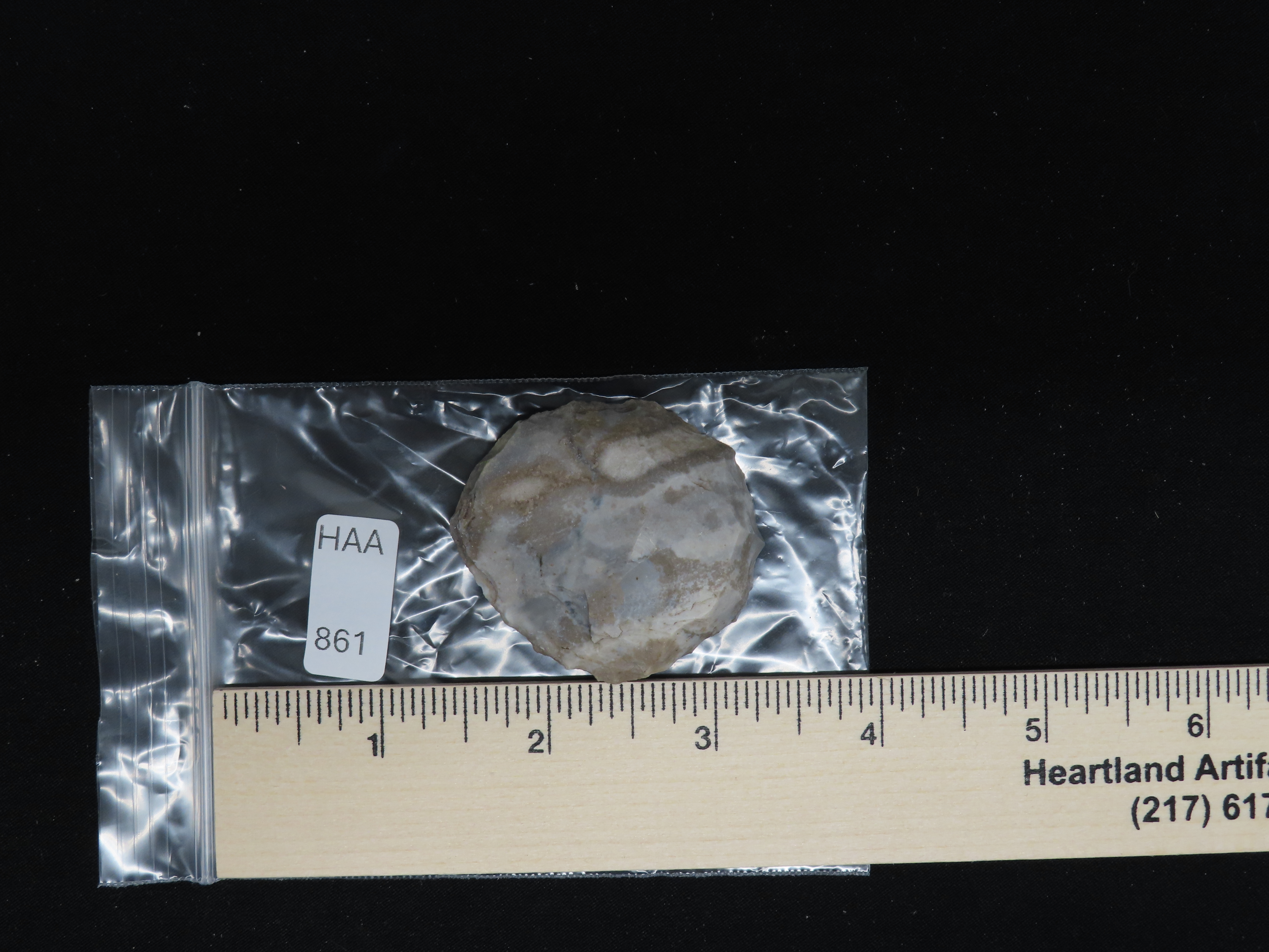 Colorful Round Hopewell Flint Scraper / Knife found in Calhoun County Illinois.