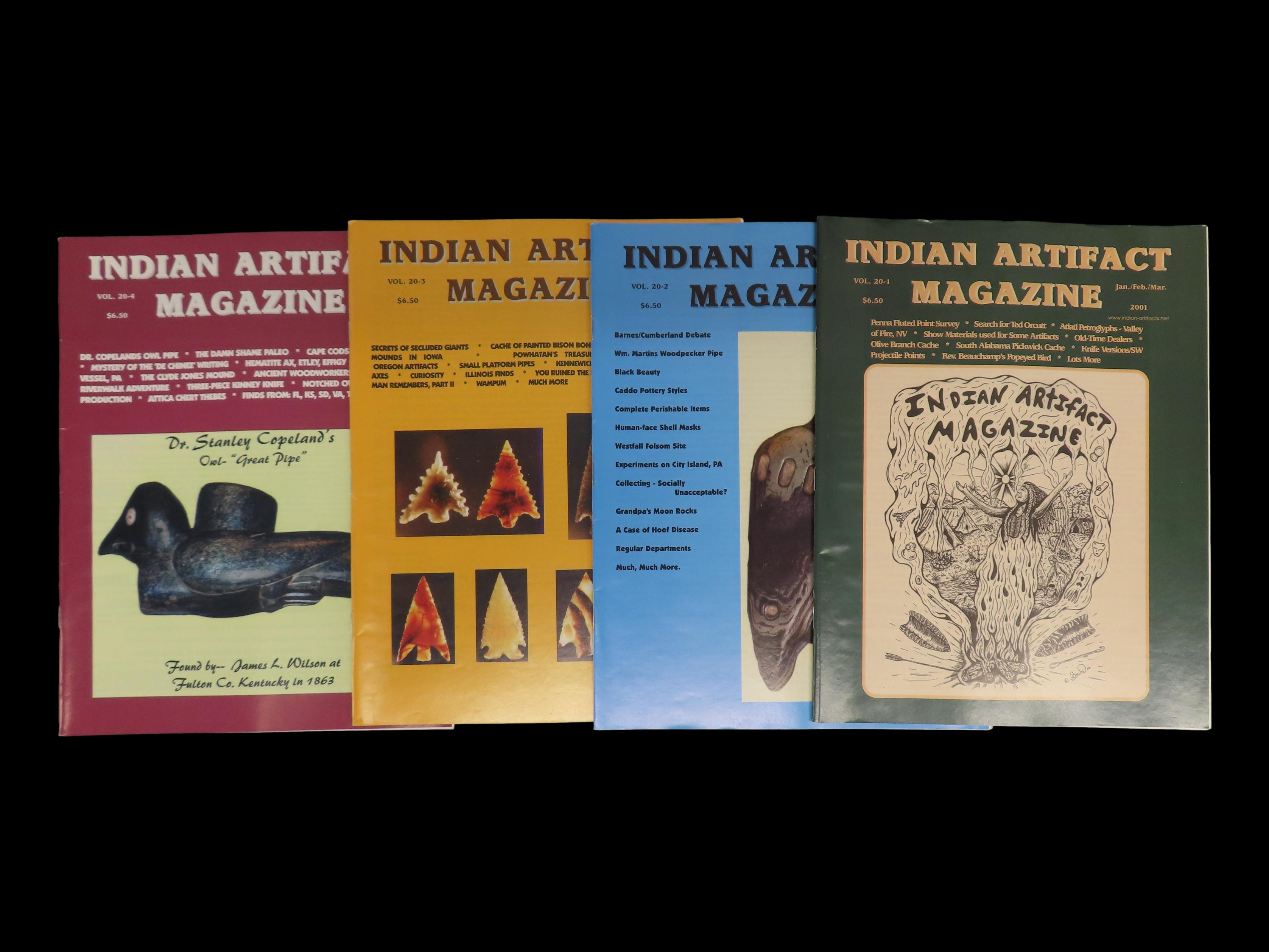 COMPLETE SET OF INDIAN ARTIFACT MAGAZINES FOR 2001, TONS OF GREAT PICS AND ARTICLES!