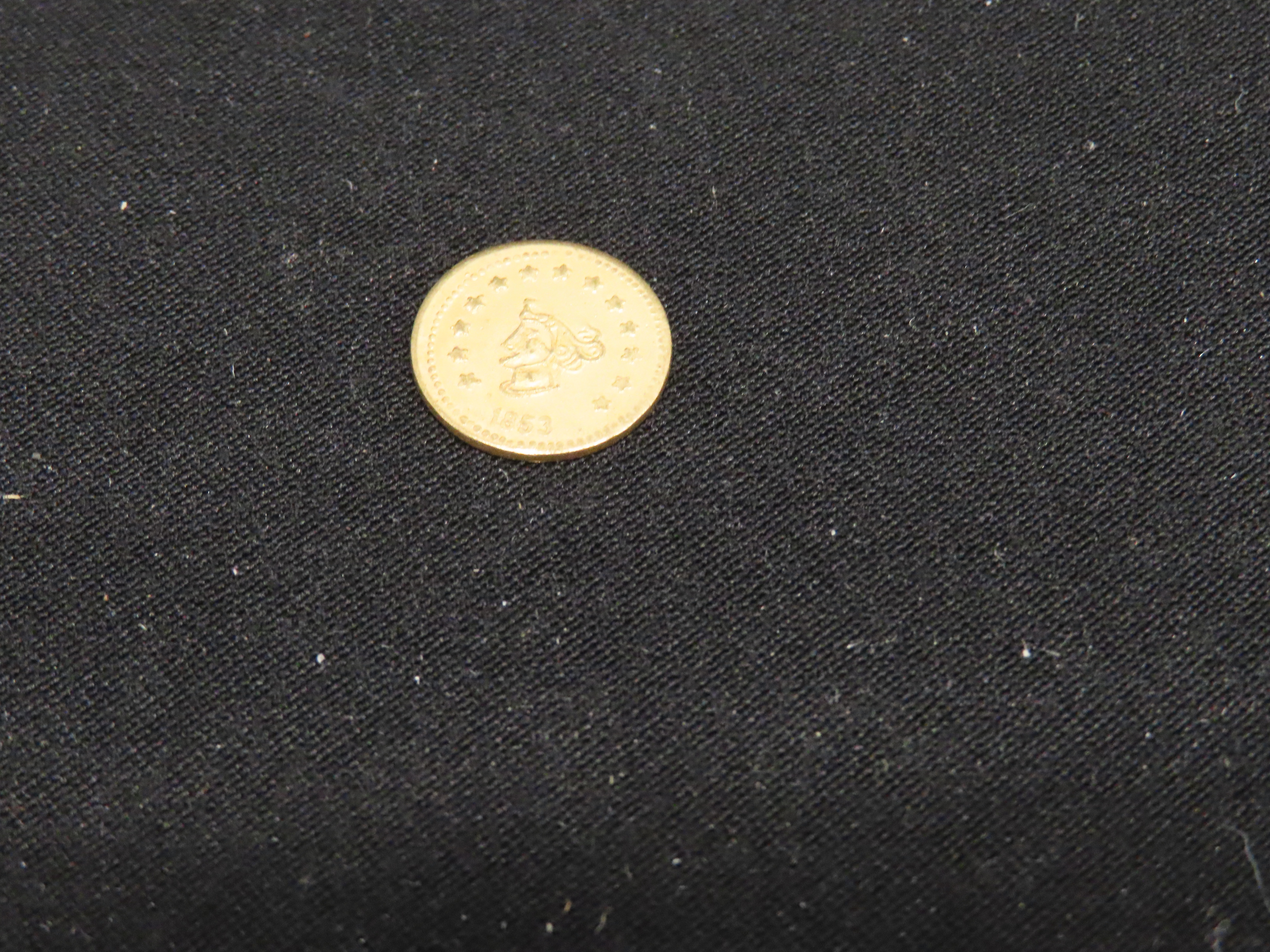 1853 California Gold Rush Era Token / Coin. Exact Gold Content Unknown.