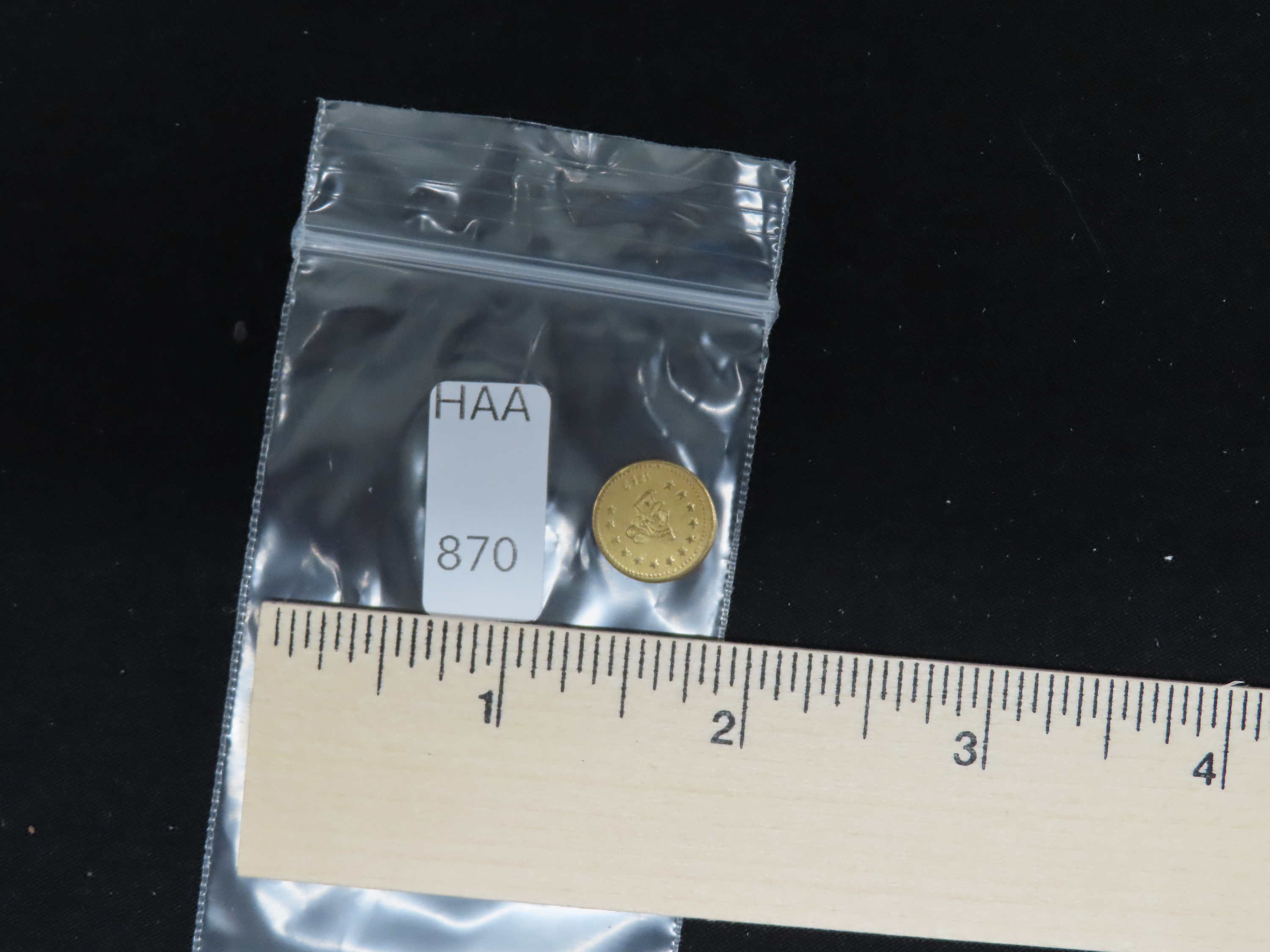 1853 California Gold Rush Era Token / Coin. Exact Gold Content Unknown.