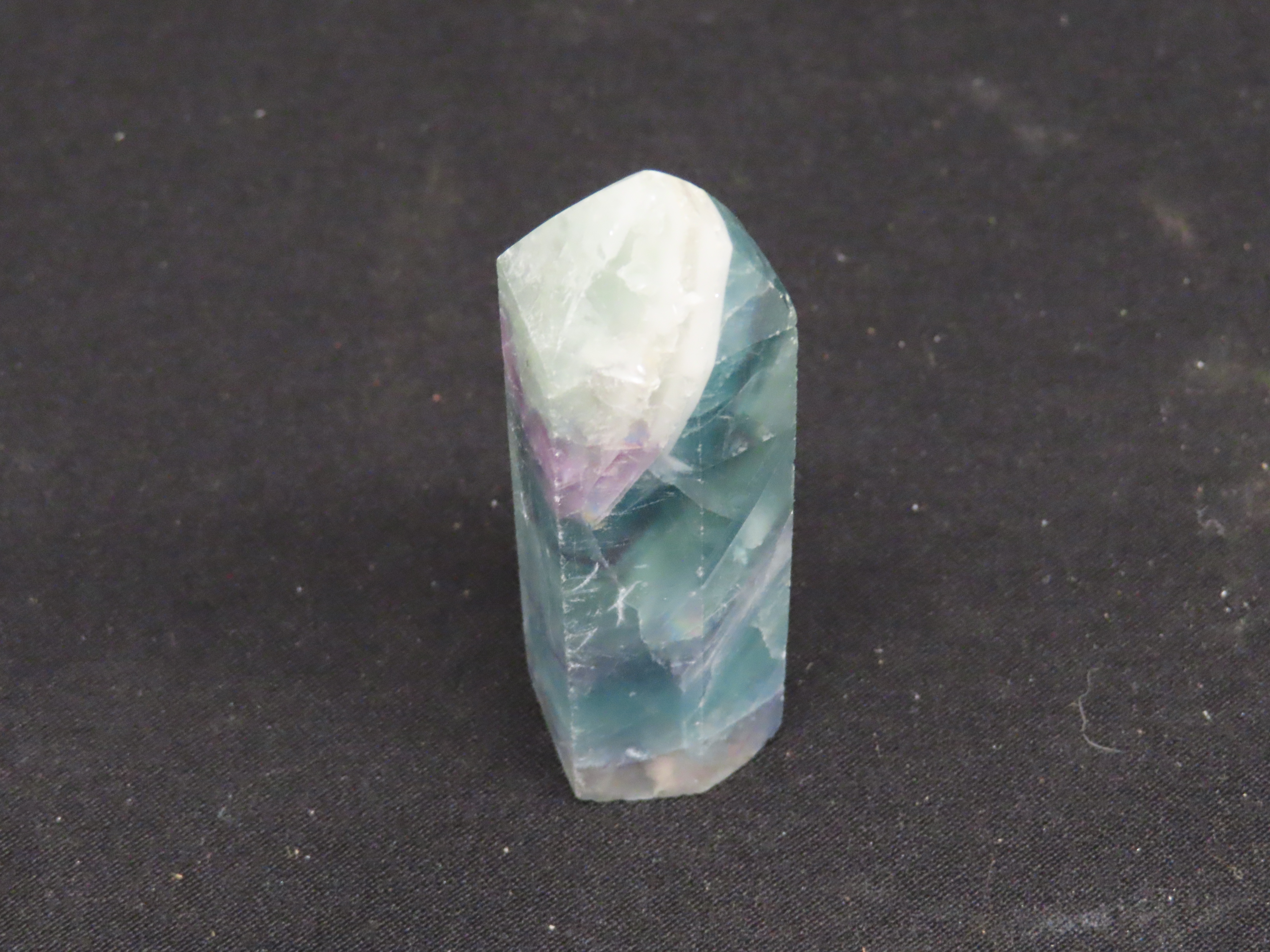 Colorful Fluorspar Crystal Tower, Green & Purple. Amazing Color!