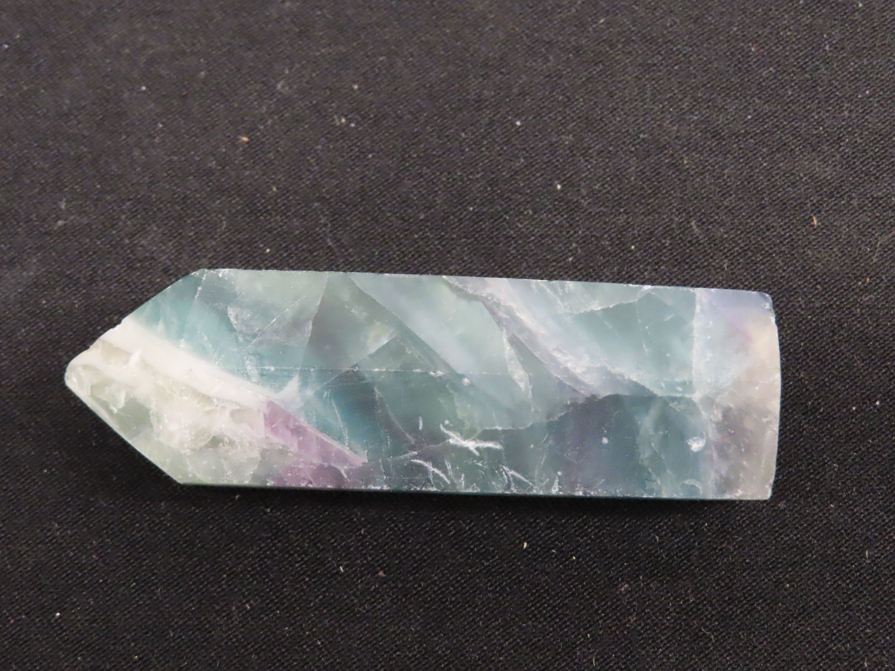 Colorful Fluorspar Crystal Tower, Green & Purple. Amazing Color!