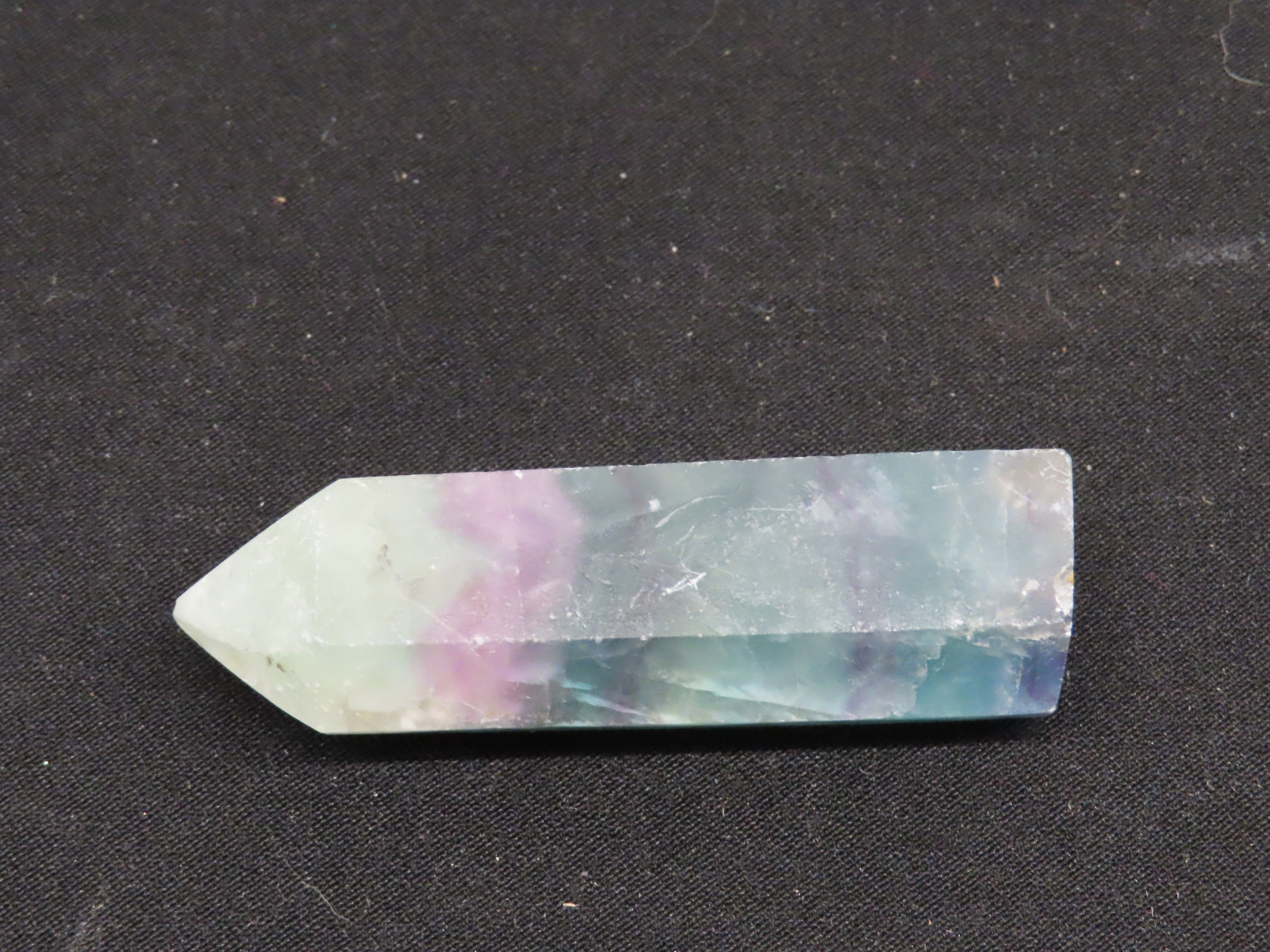 Colorful Fluorspar Crystal Tower, Green & Purple. Amazing Color!