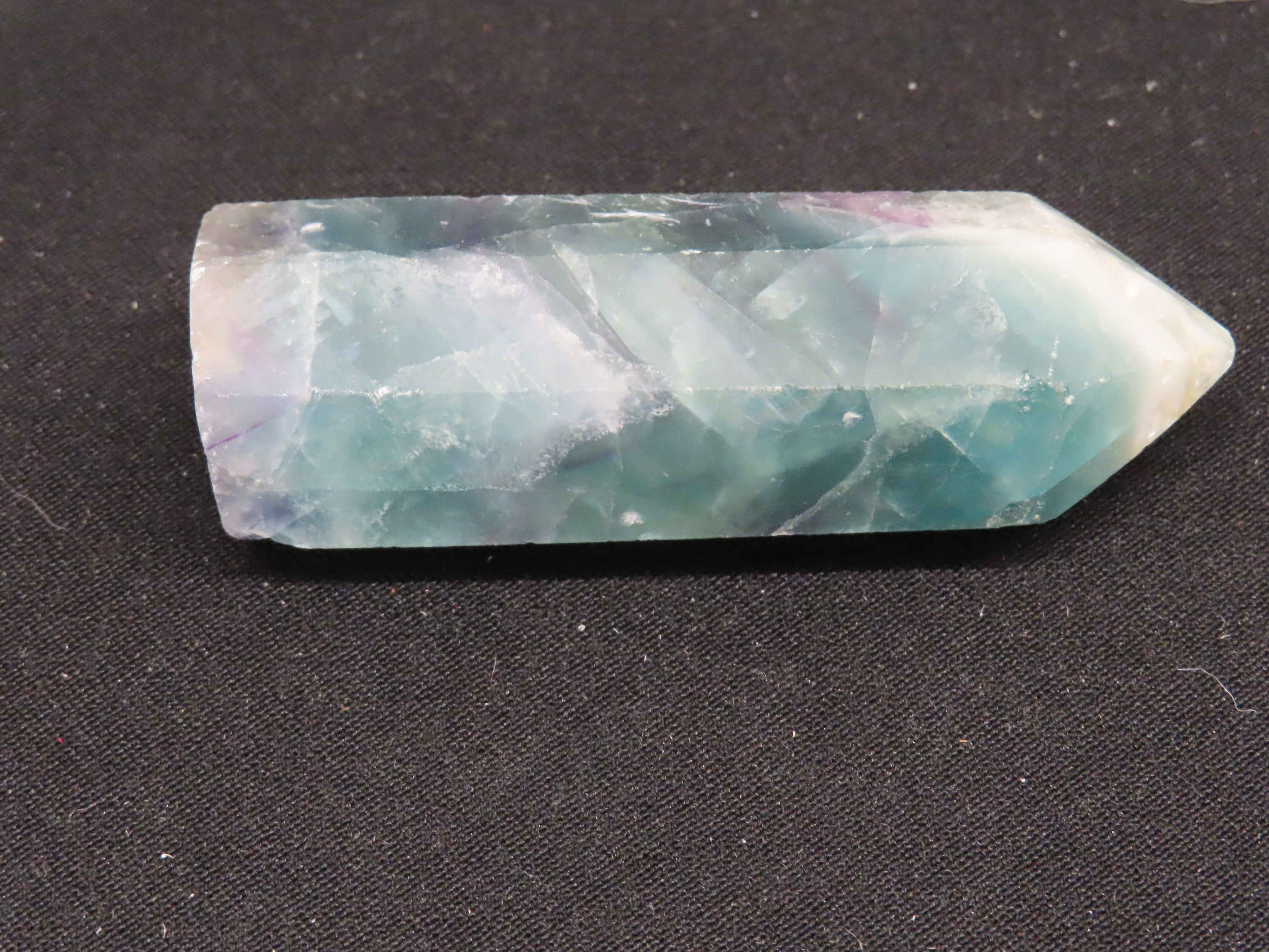Colorful Fluorspar Crystal Tower, Green & Purple. Amazing Color!