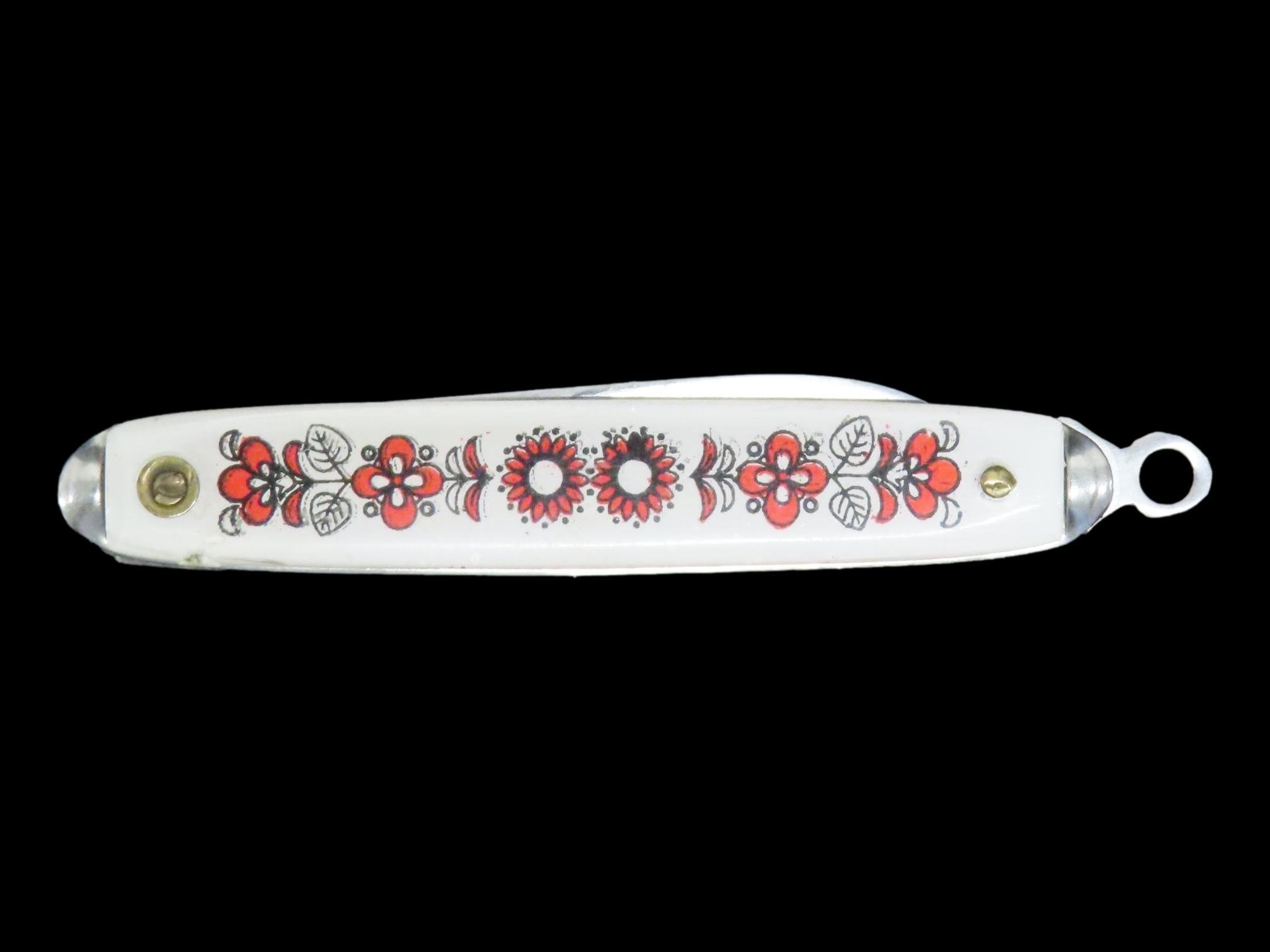 Colorful Vintage Pocket Knife. Single Blade. Brazil