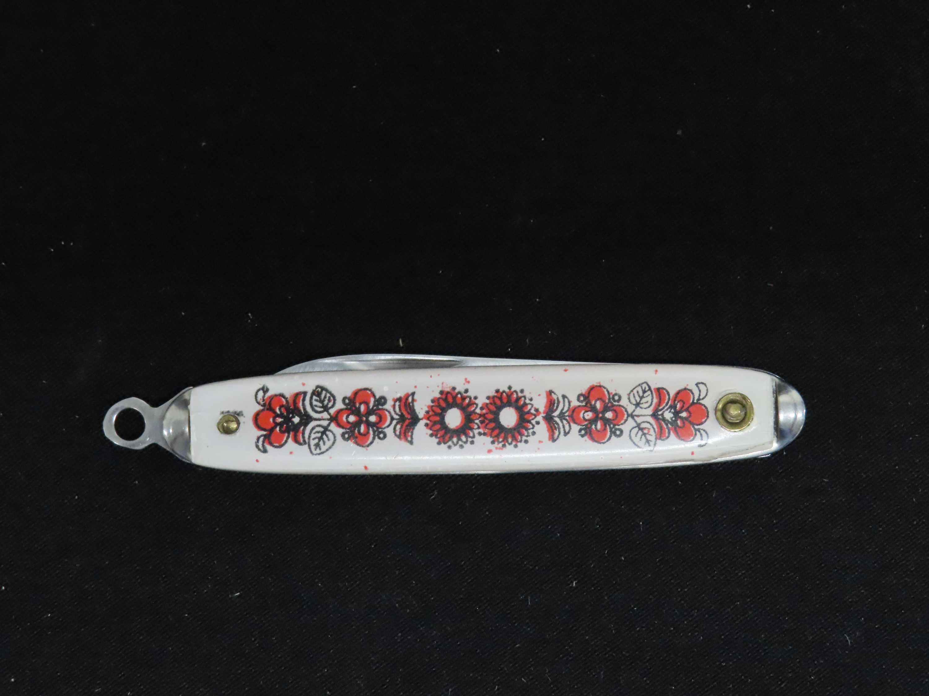 Colorful Vintage Pocket Knife. Single Blade. Brazil