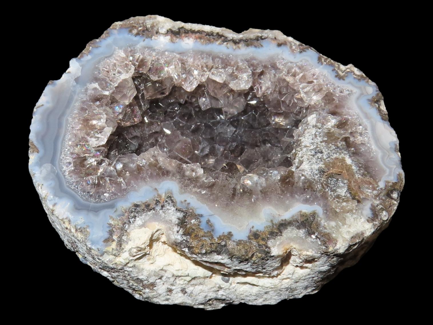 Beautiful Quartz Crystal Geode Cave, Cut and Polished Geode.