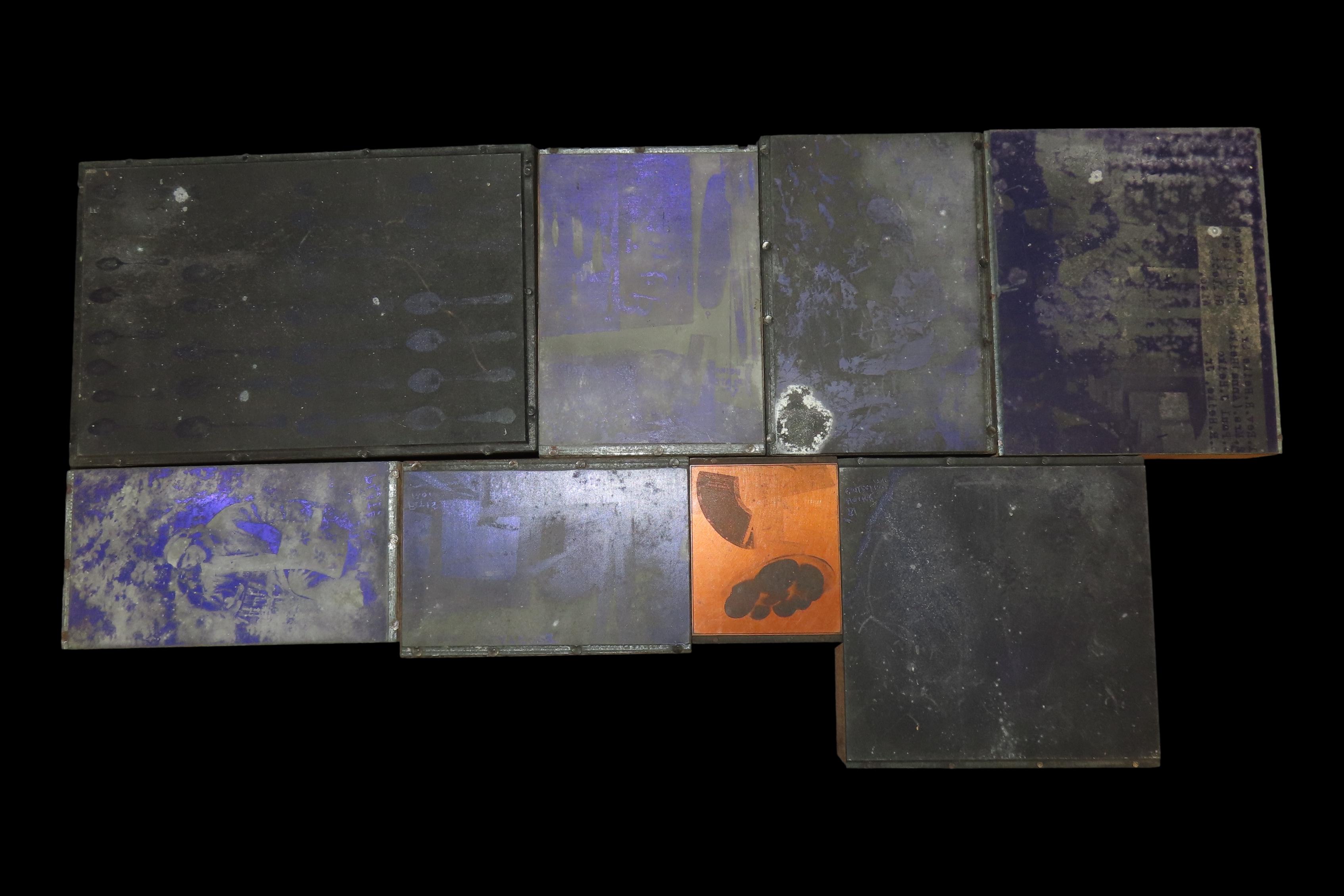 Lot of 8 Old Vintage Printing Plates from Rev, Heikes books.