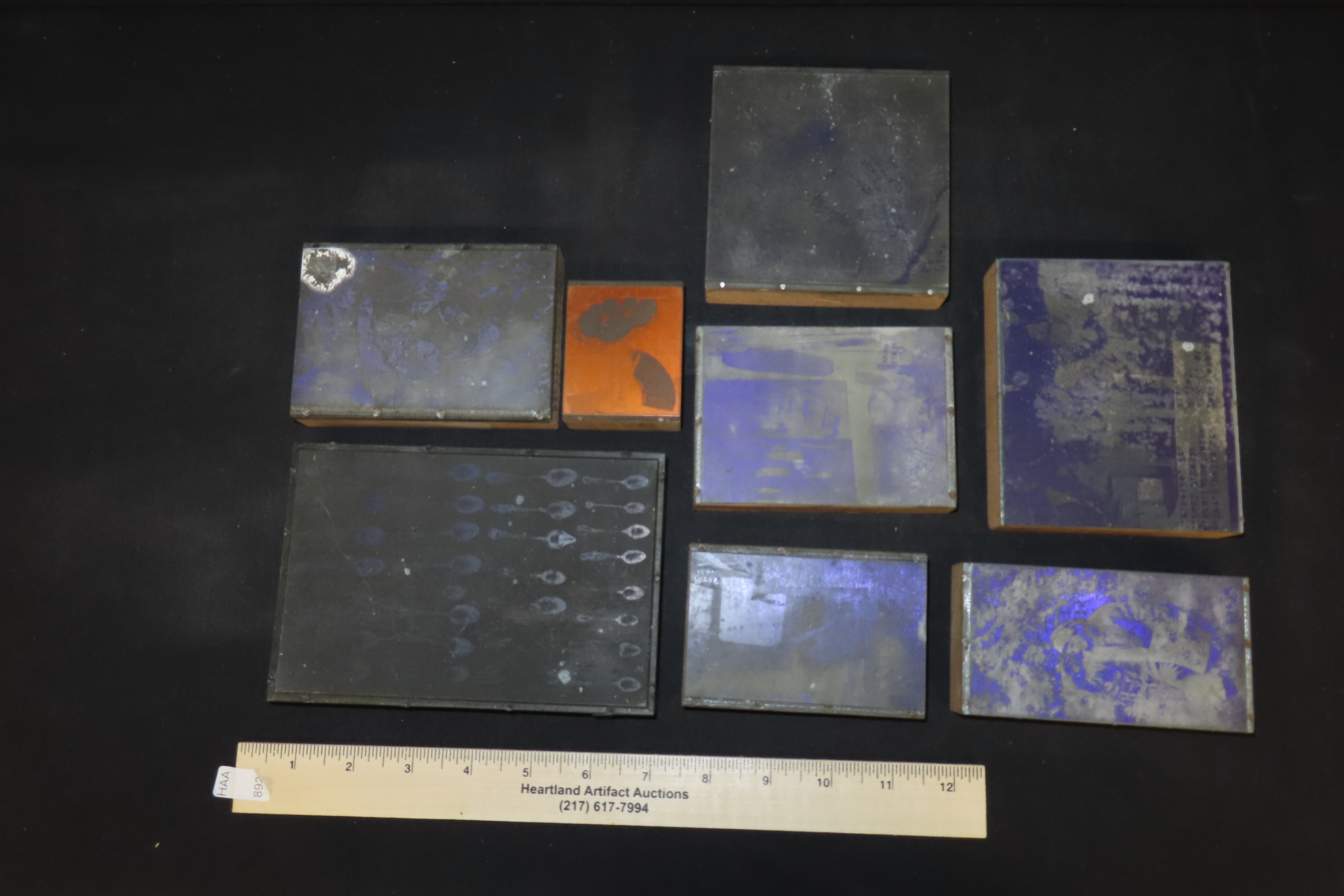 Lot of 8 Old Vintage Printing Plates from Rev, Heikes books.