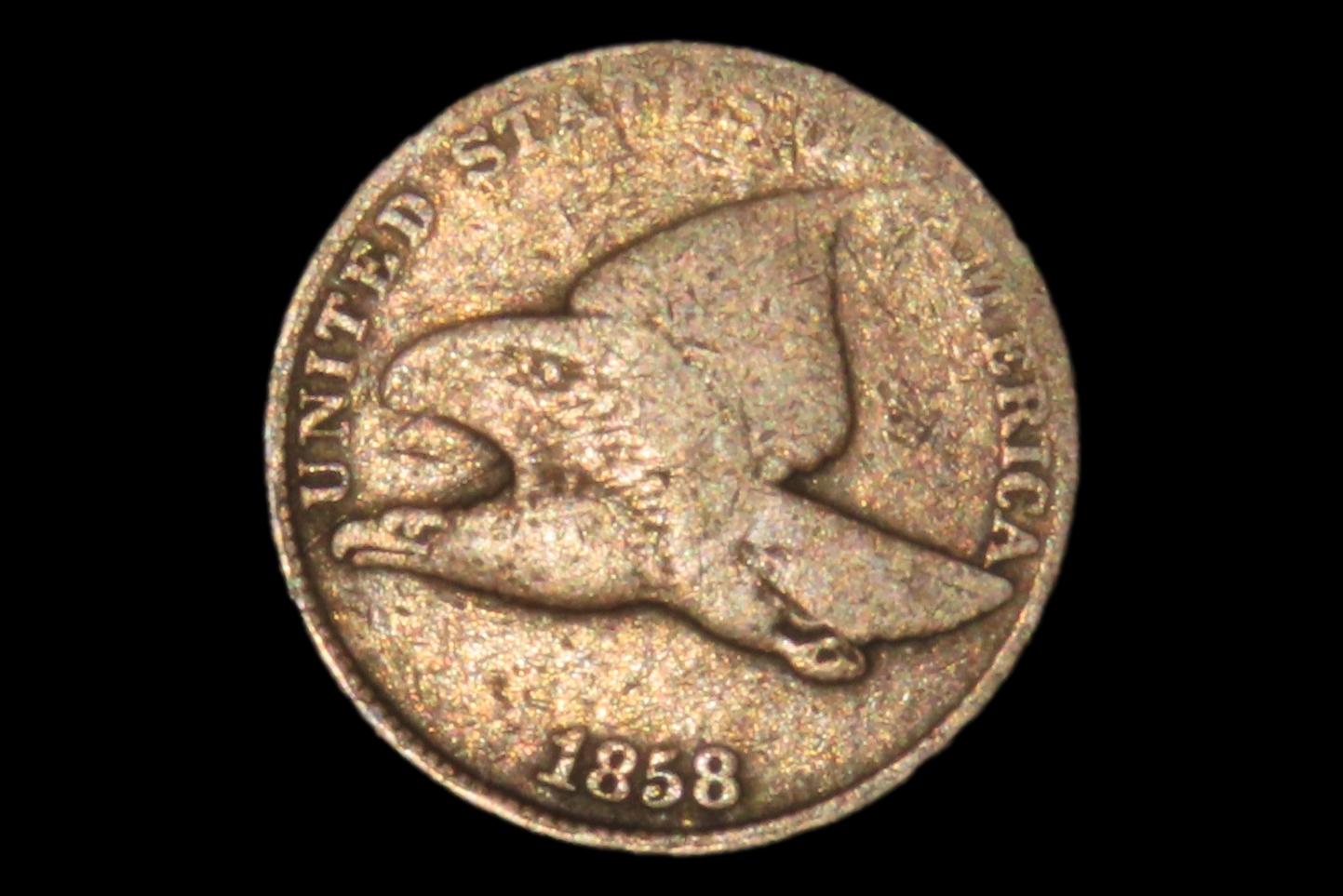 1858 Flying Eagle Cent Penny, Great Original Condition. These were only in Circulation for 2 years before being replaced with the Indian Cen
