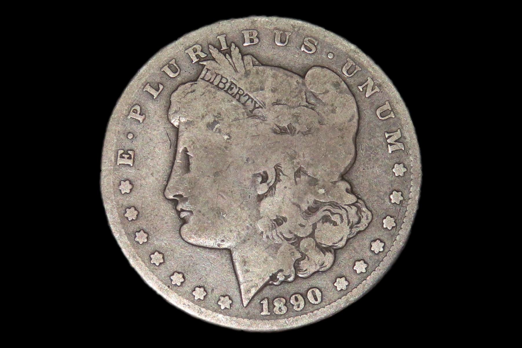 1890 CC Morgan Silver Dollar. Carson City. Nice original coin in Very Good Condition.
