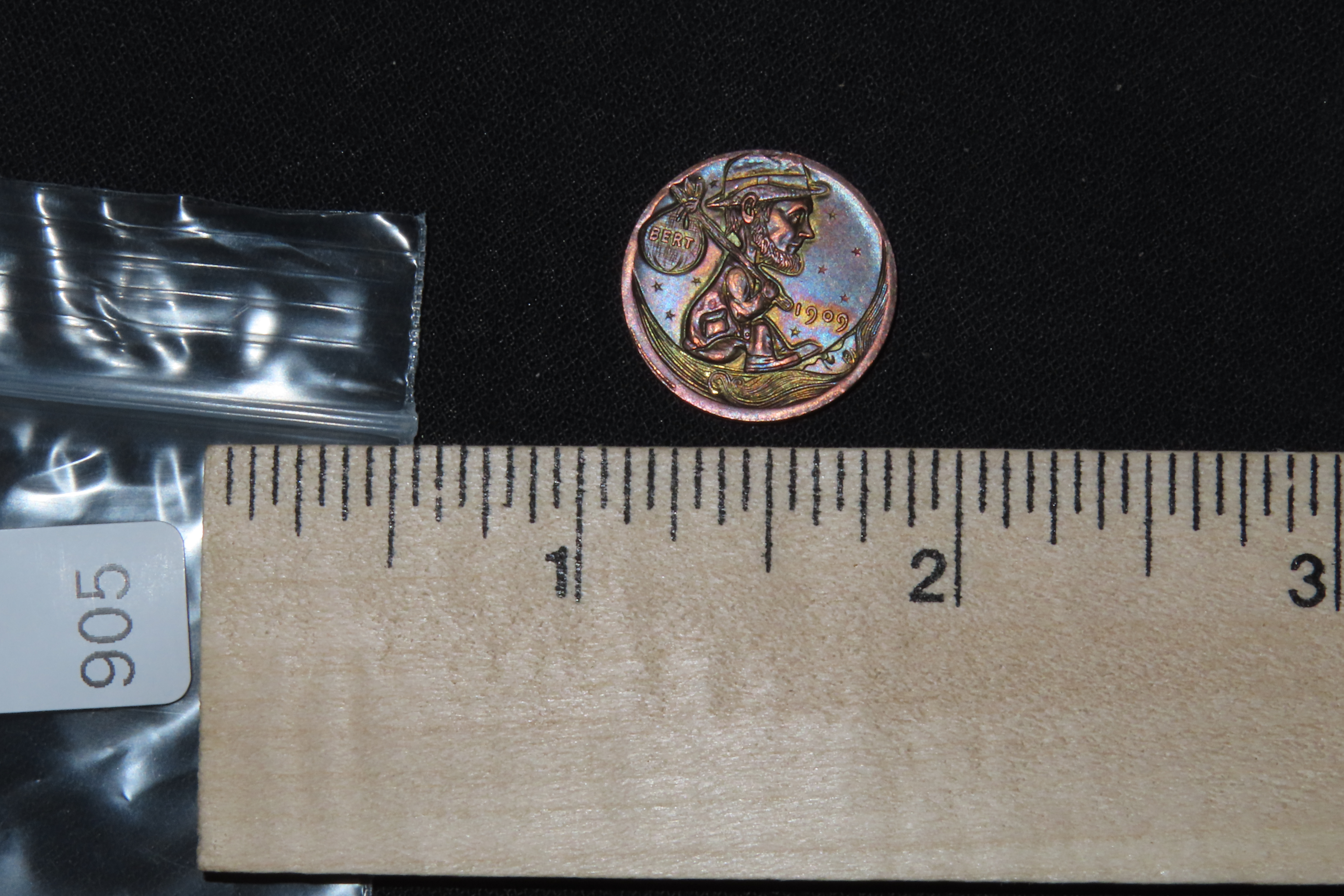Vintage Hobo Engraved Lincoln Wheat Penny, Cent. Hobo Nickel.
