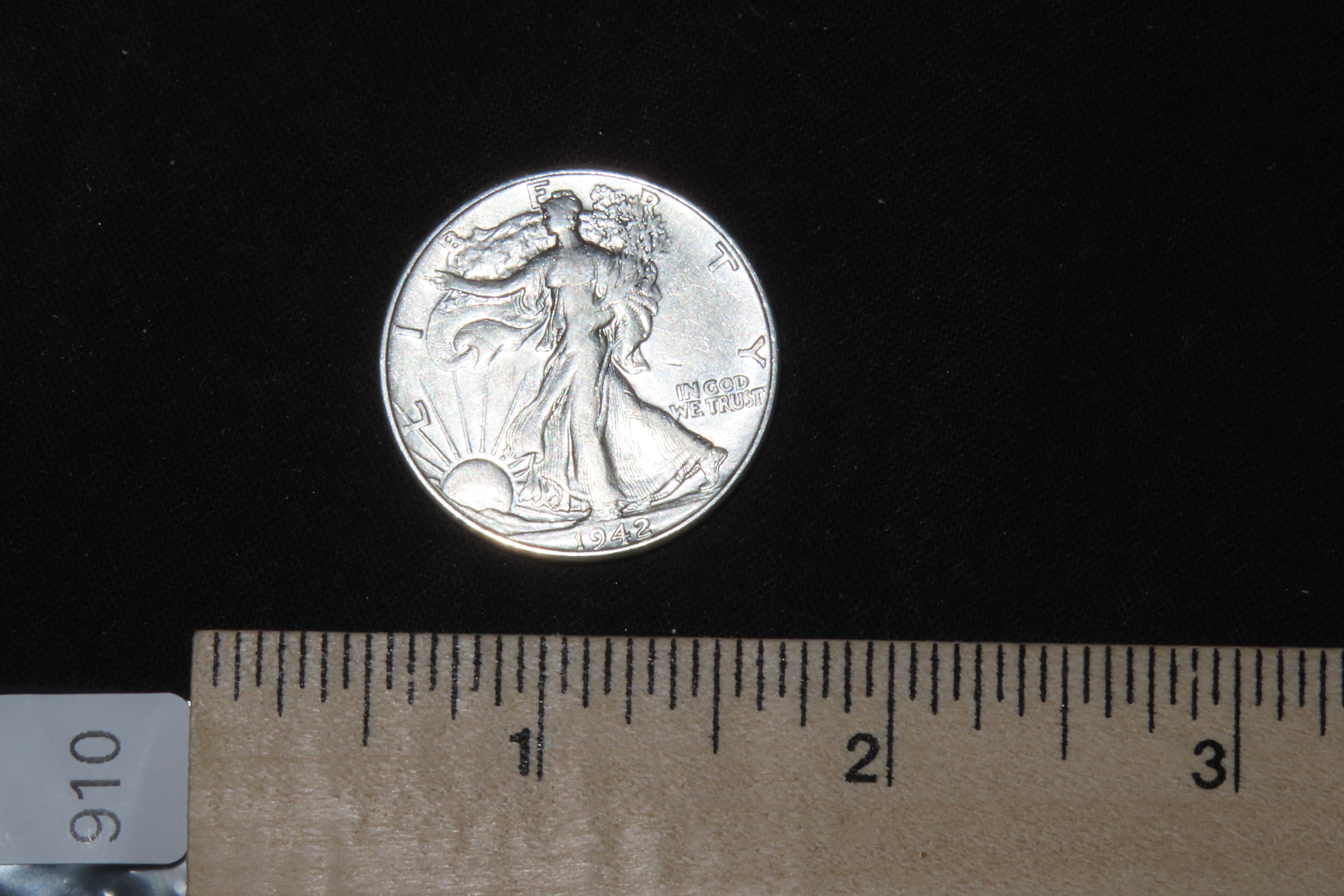 1942 Walking Liberty Silver Half Dollar, Great Original Condition, Early U's Coin, United States Currency