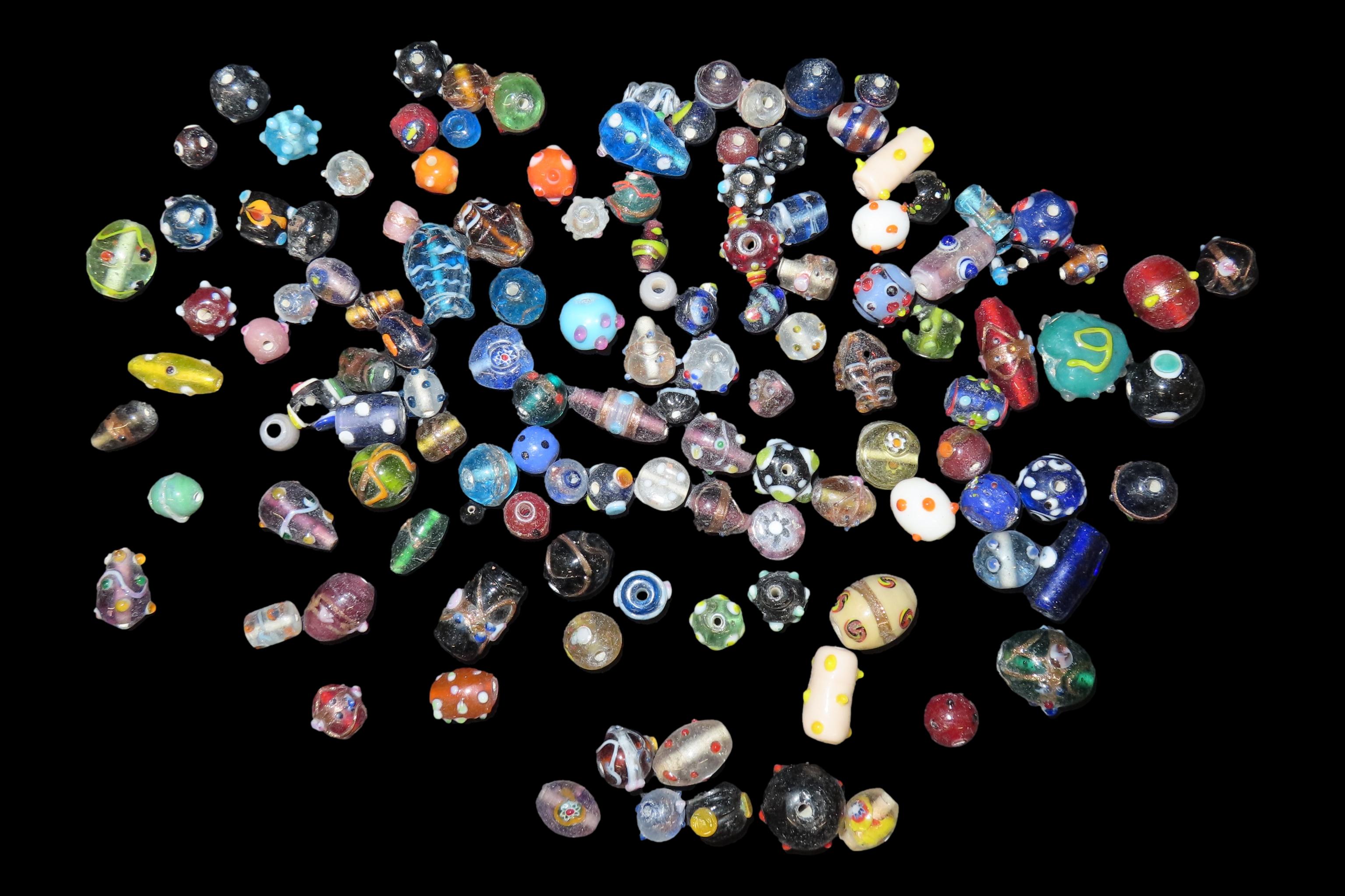 Colorful Lot of Elaborate Roman Style Mosaic Glass Beads. Over 200 examples, each one unique!