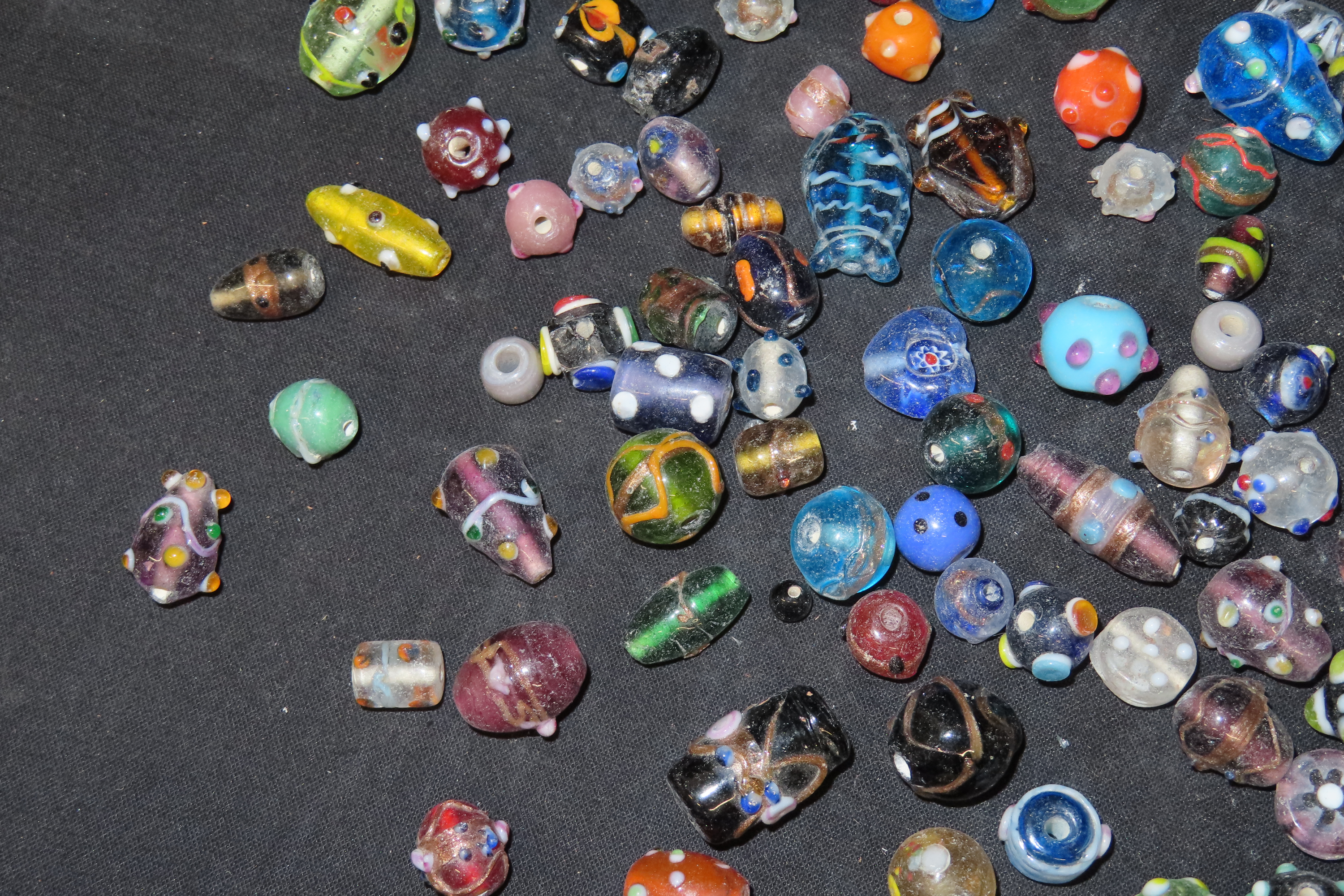 Colorful Lot of Elaborate Roman Style Mosaic Glass Beads. Over 200 examples, each one unique!