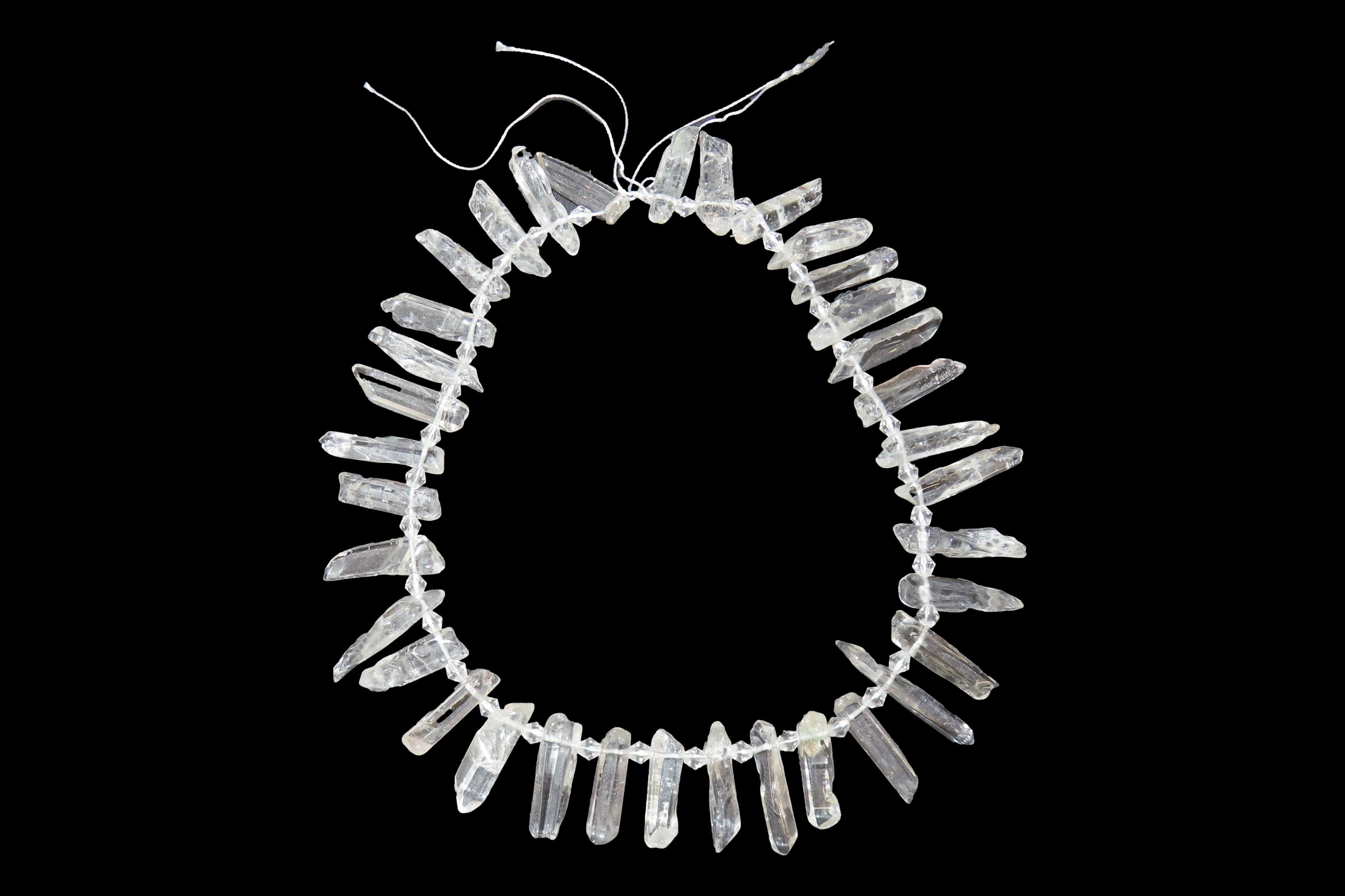 Vintage 16" Strand of Graduated Clear Quartz Crystal Beads / Pendants.