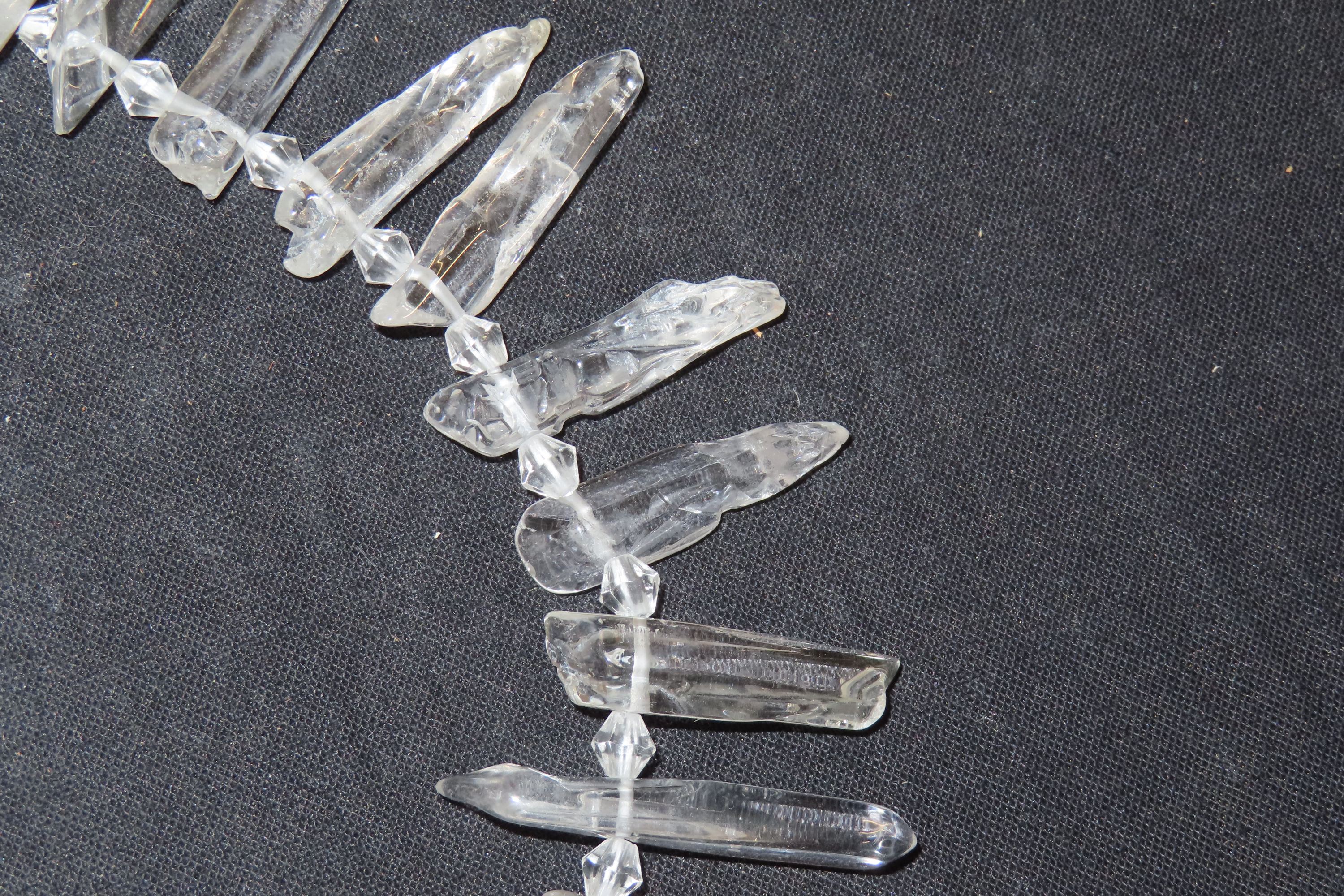 Vintage 16" Strand of Graduated Clear Quartz Crystal Beads / Pendants.