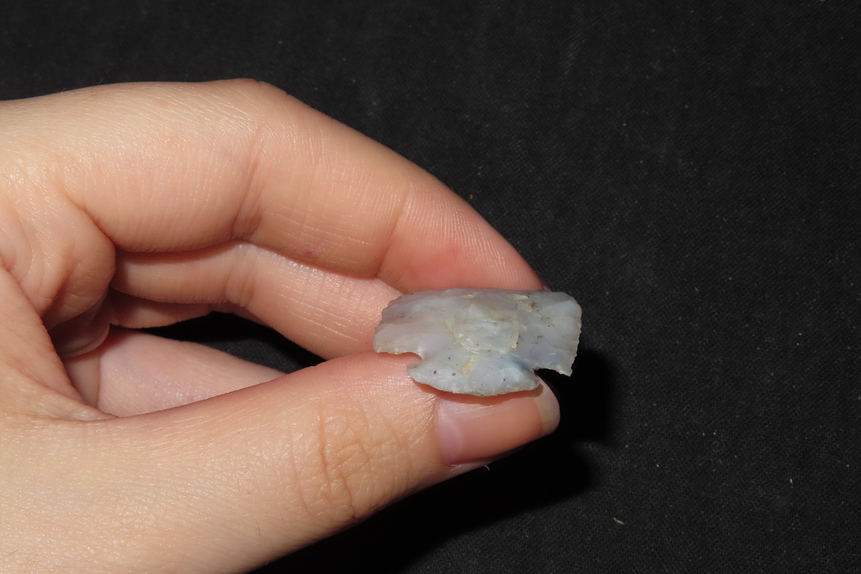 Amazing Translucent Notched Agate Hafted Scraper found in New Mexico. Paleo to Archaic Era Indian Arrowhead, Artifact.