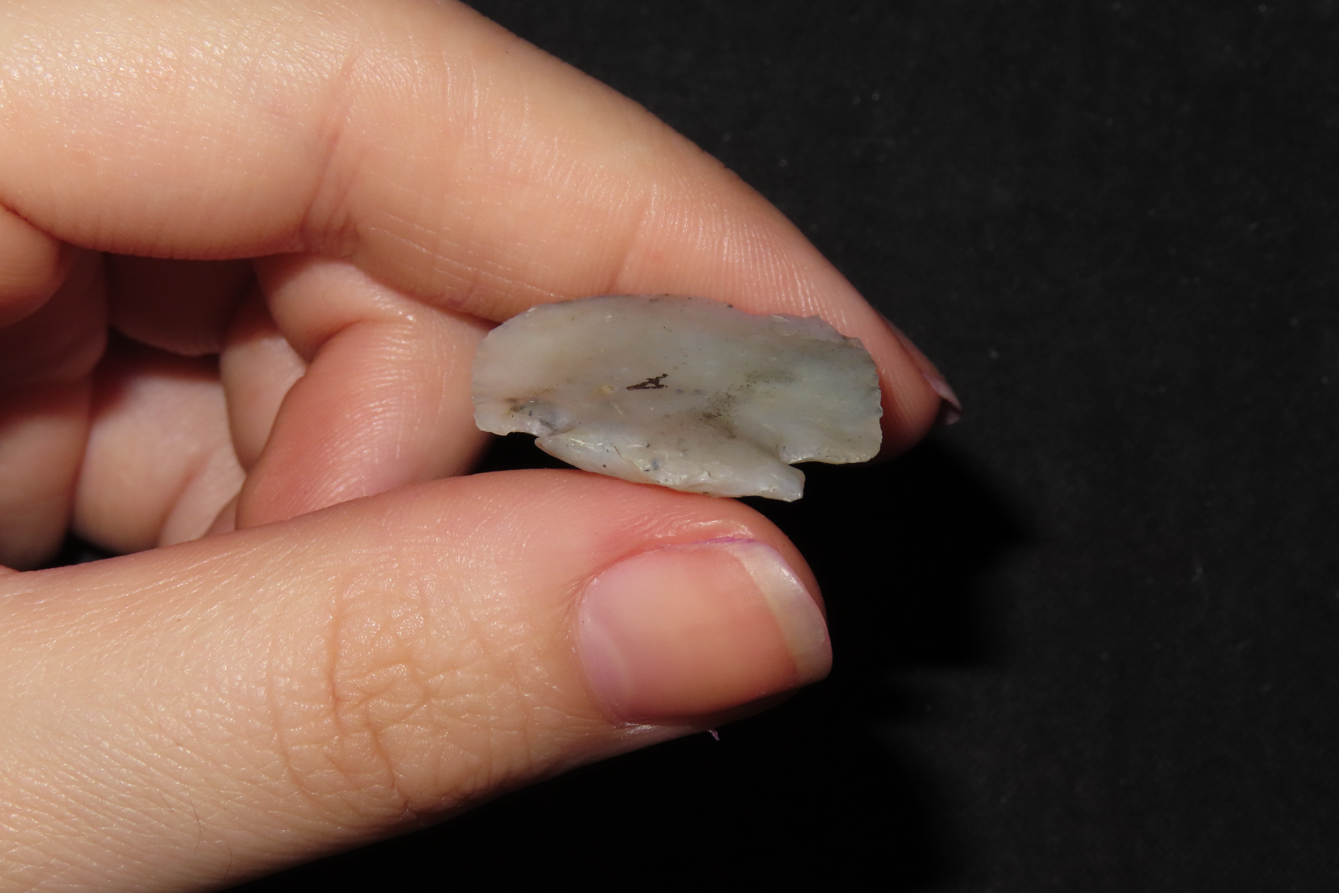 Amazing Translucent Notched Agate Hafted Scraper found in New Mexico. Paleo to Archaic Era Indian Arrowhead, Artifact.