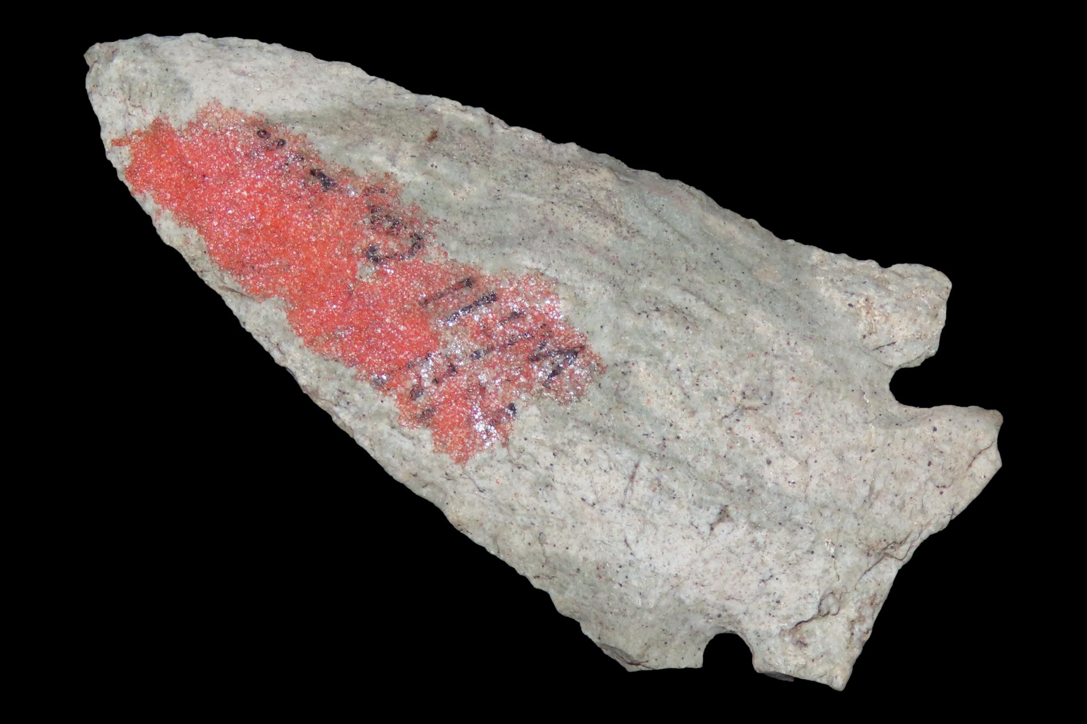 2 3/4" Corner Notch Point, Indiana Green Chert, Found in Central Indiana