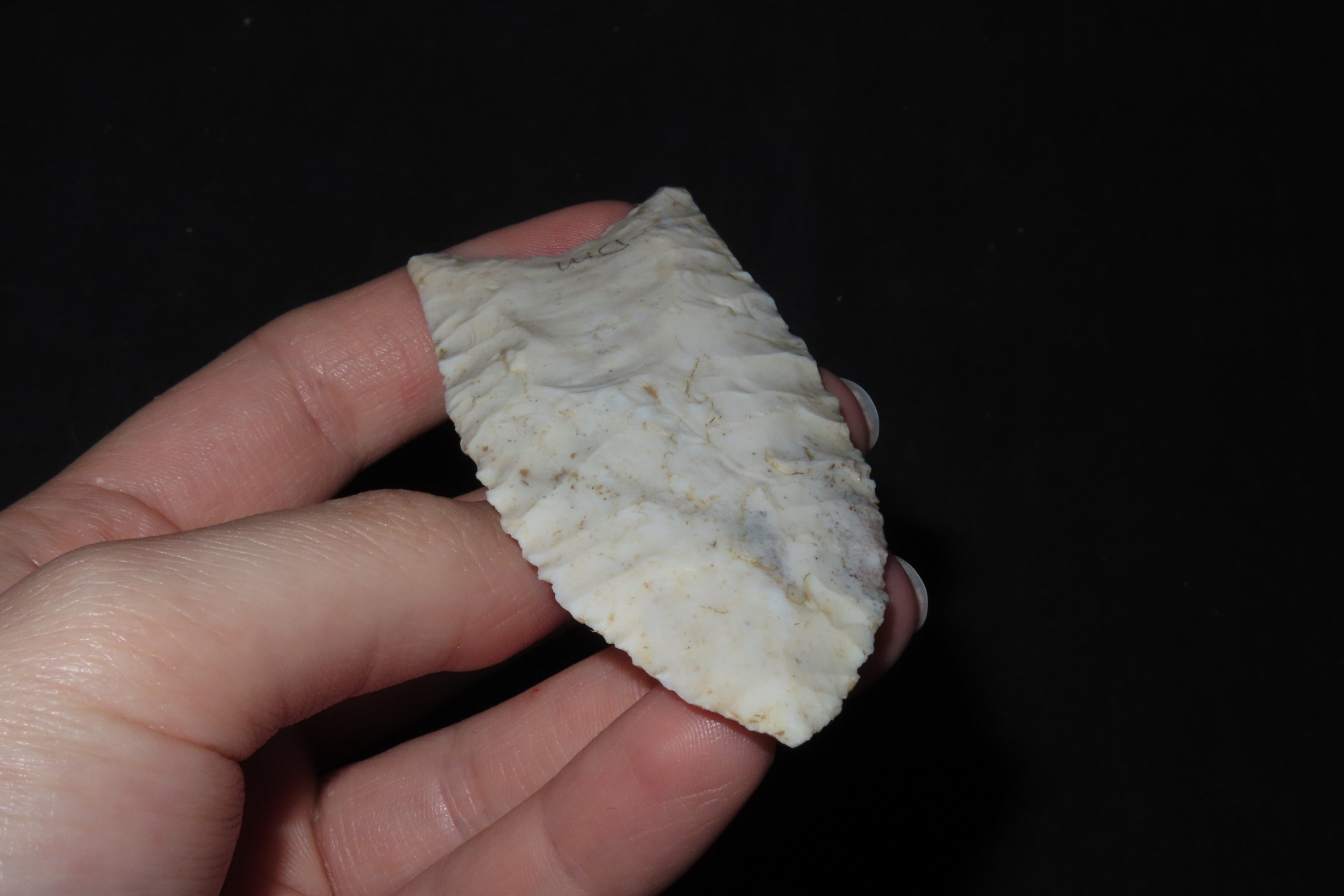 3 7/16" Clovis, Putty COA, Granger COA, Avon Chert, Fulton Co., Illinois, Found by Jerry Edwards, Ex. D. Dean Mesnard Jr.