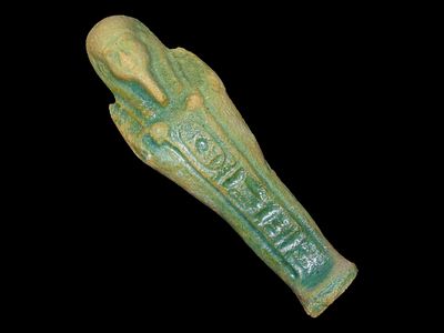 5 1/2" Egyptian Faience Ushabti, New Kingdom, 1550-1069 BC