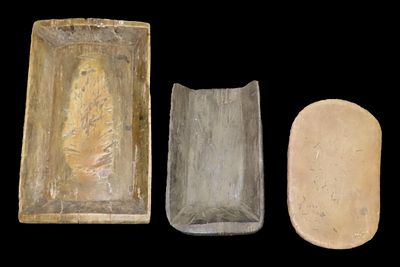 Lot of 3 Wooden Bowls and Seat, Africa