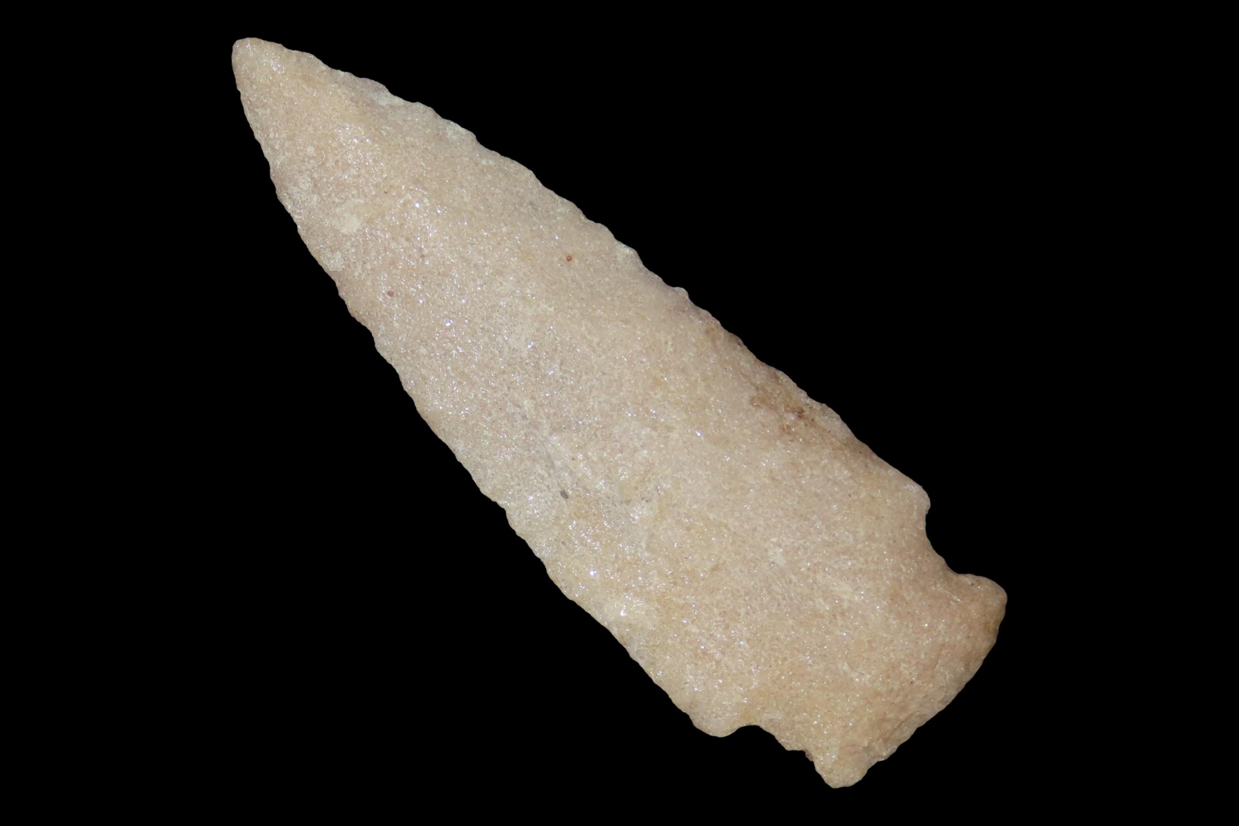 3 3/4" Hixton Quartz Archaic Point, Central Wisconsin