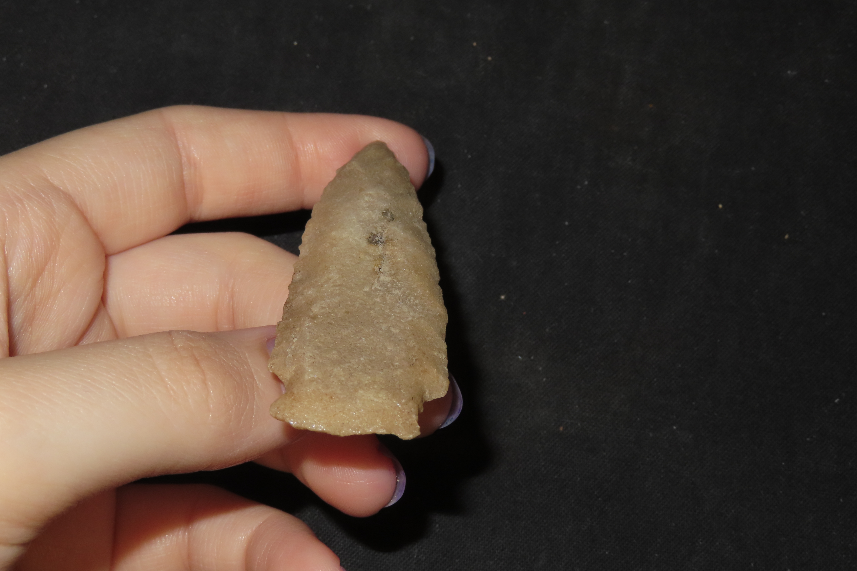 3 3/4" Hixton Quartz Archaic Point, Central Wisconsin