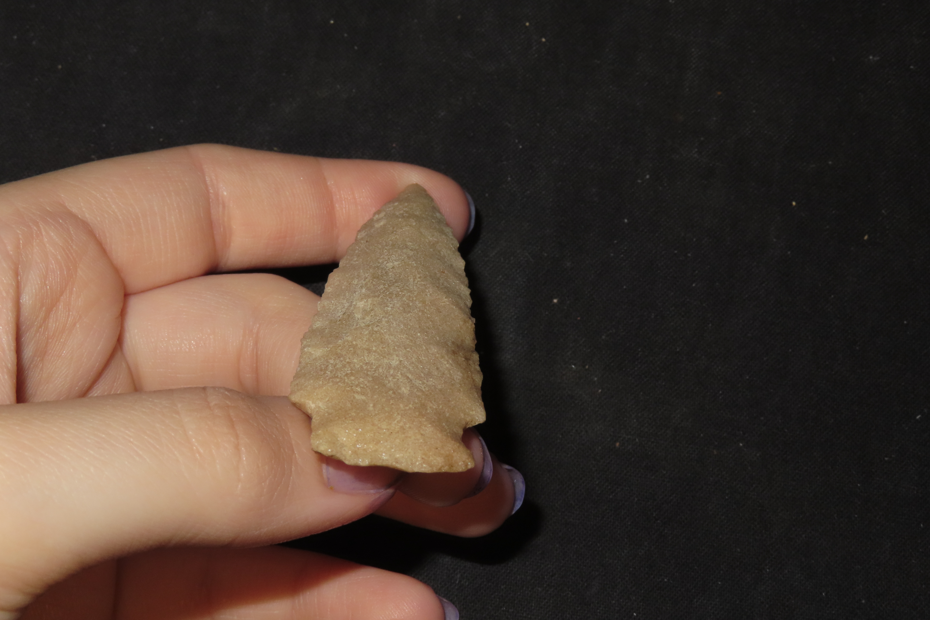 3 3/4" Hixton Quartz Archaic Point, Central Wisconsin